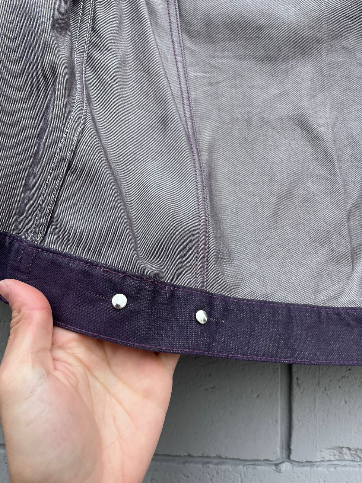 Helmut Lang Helmut Lang Seda Jacket A/W2001 Raw Slik Denim Color Purple Size US XXS / EU 40 - 12 Thumbnail