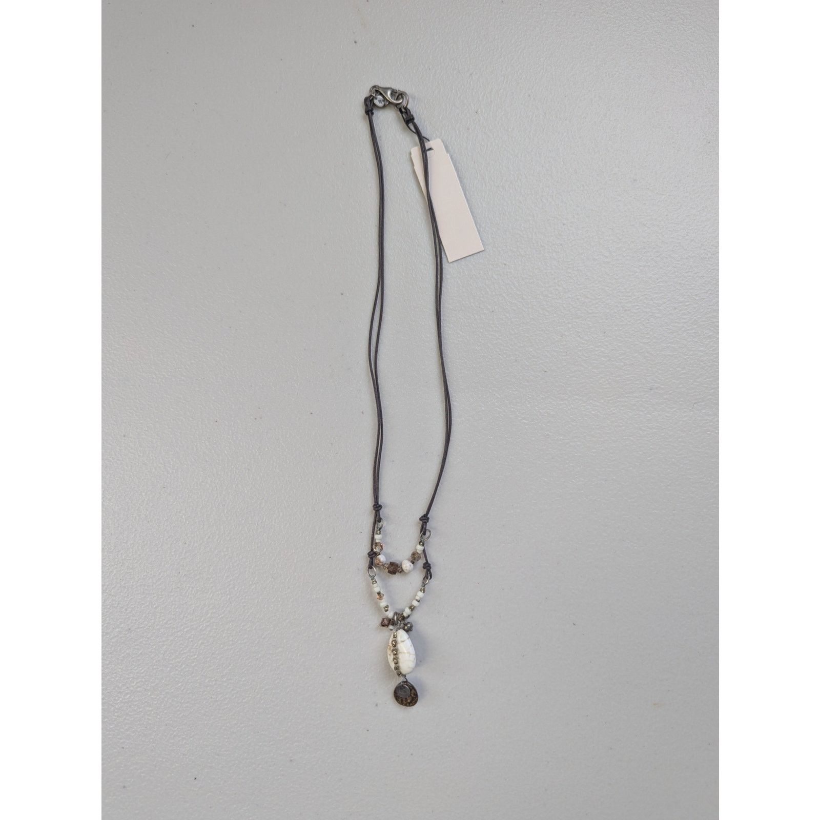 Peyote Bird Peyote Bird Stone Pendant Leather Necklace Beaded Boho New Size ONE SIZE - 3 Thumbnail
