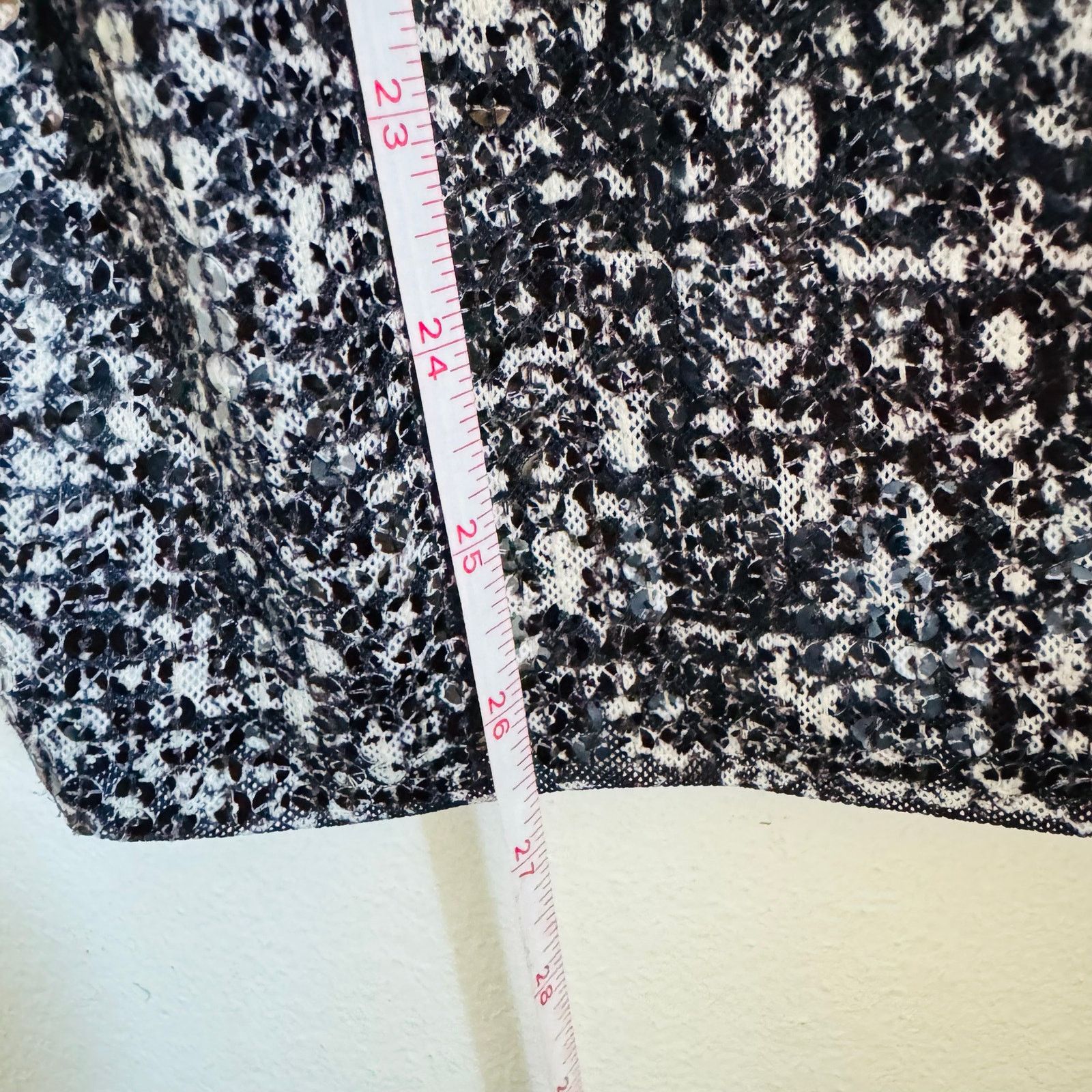 Ann Taylor ANN TAYLOR Black White Sequin Mesh $88 Tank Top Blouse Shirt Size S / US 4 / IT 40 - 8 Thumbnail