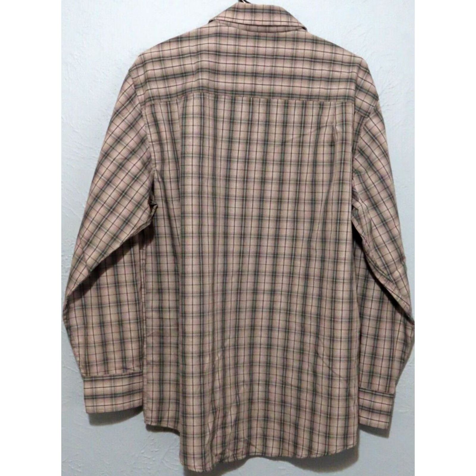 Beverly Hills Polo Club Beverly Hills Polo Club Shirt Men Brown Plaid Button-Up Long Sleeve Dress Shirt L Brown Size 42R - 5 Thumbnail