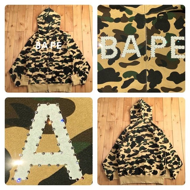 BAPE Swarovski Crystal Stone full zip hoodie a bathing ape