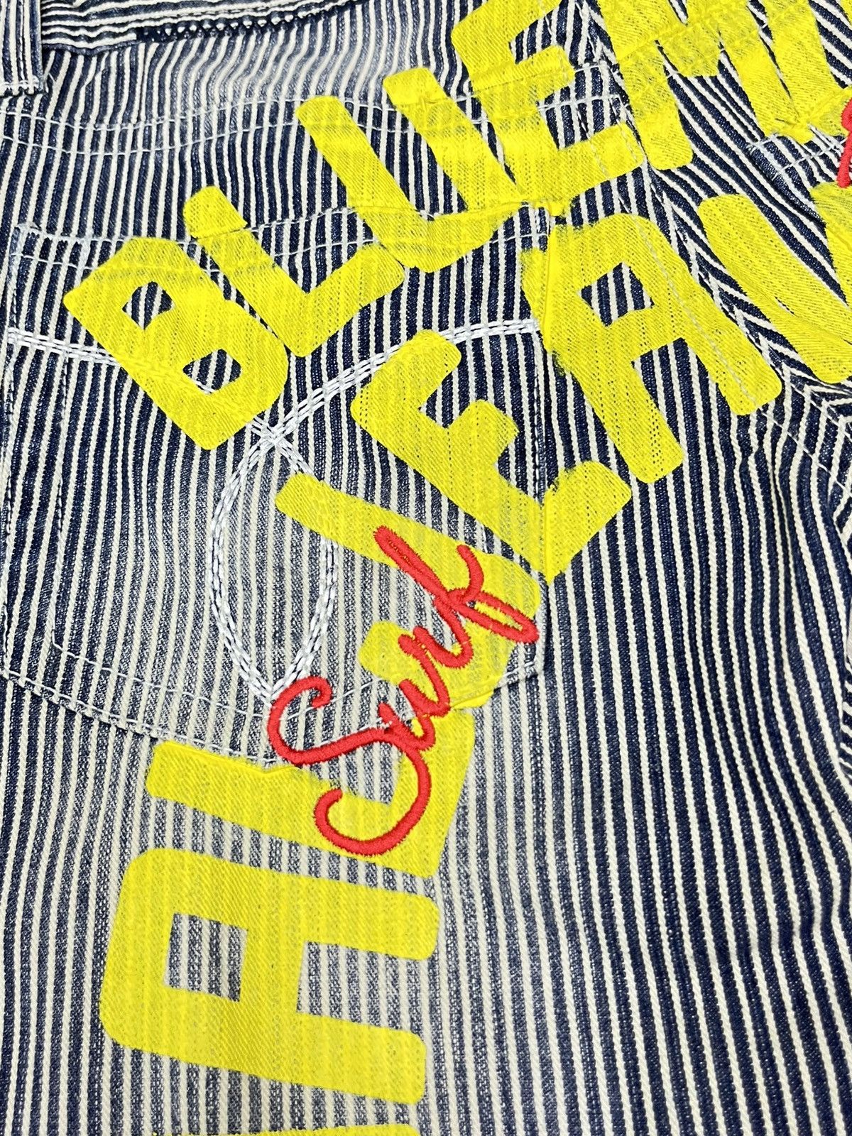 OVER THE STRiPES VERY RARE🔥Blue Moon Blue Daicock Hickory Stripe Jeans Japan Size US 28 / EU 44 - 7 Thumbnail