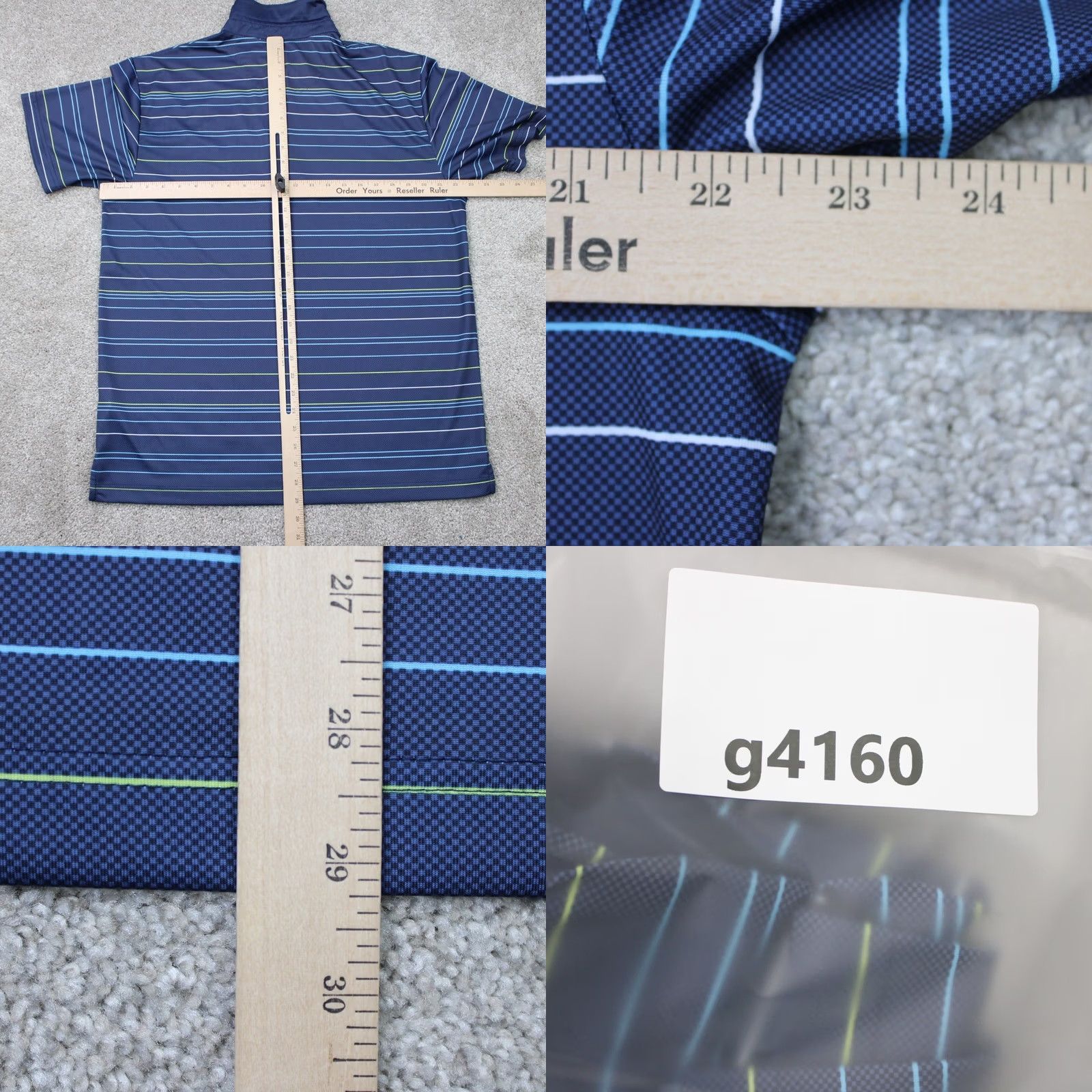 Callaway Callaway Polo Shirt Mens Large Blue Striped Opti-Dri Golf Polyester Short Sleeve Size US L / EU 52-54 / 3 - 8 Thumbnail