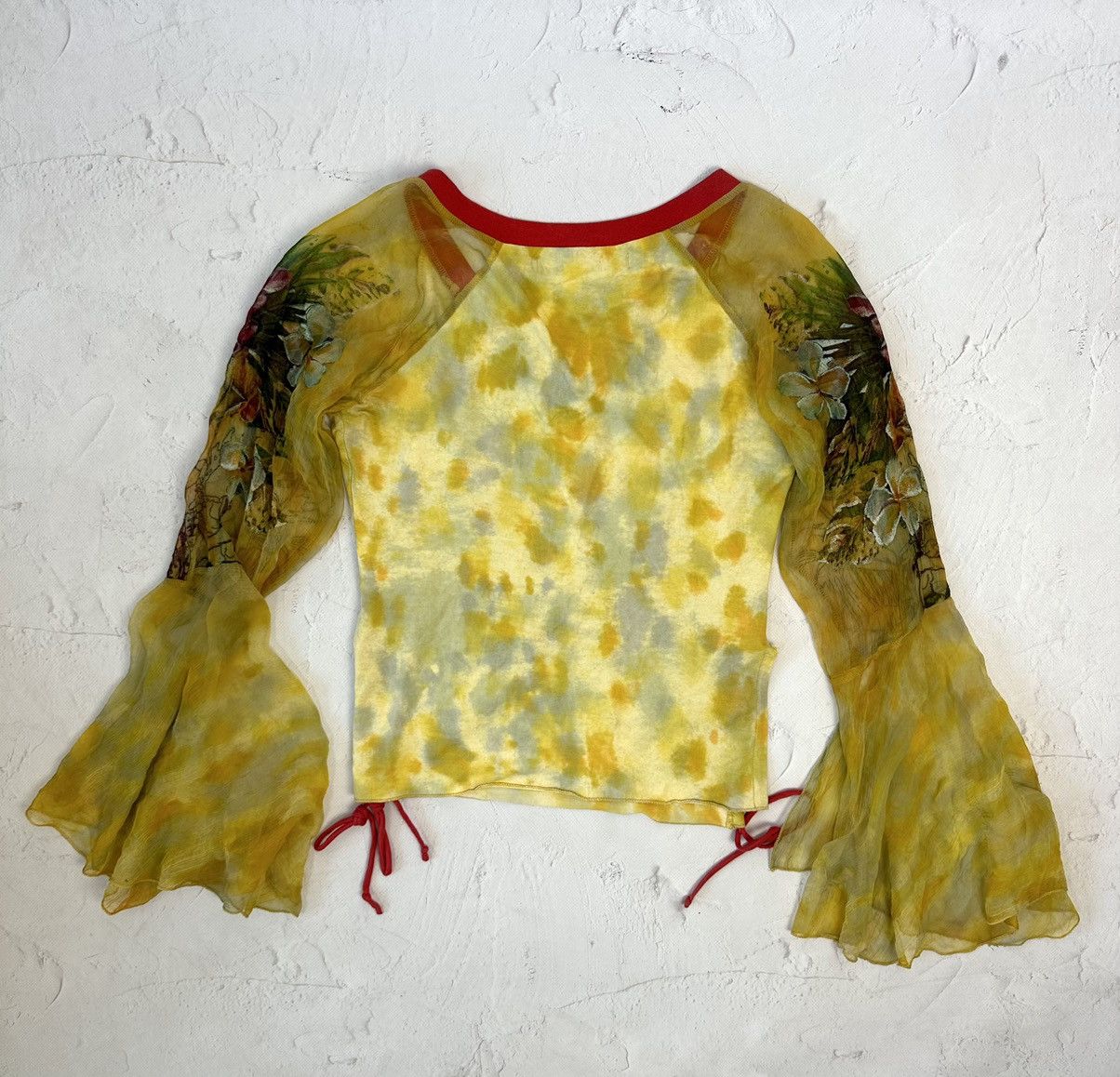 If Six Was Nine Vintage Printed Mesh Flared Sleeves Jumper Size M / US 6-8 / IT 42-44 - 9 Thumbnail