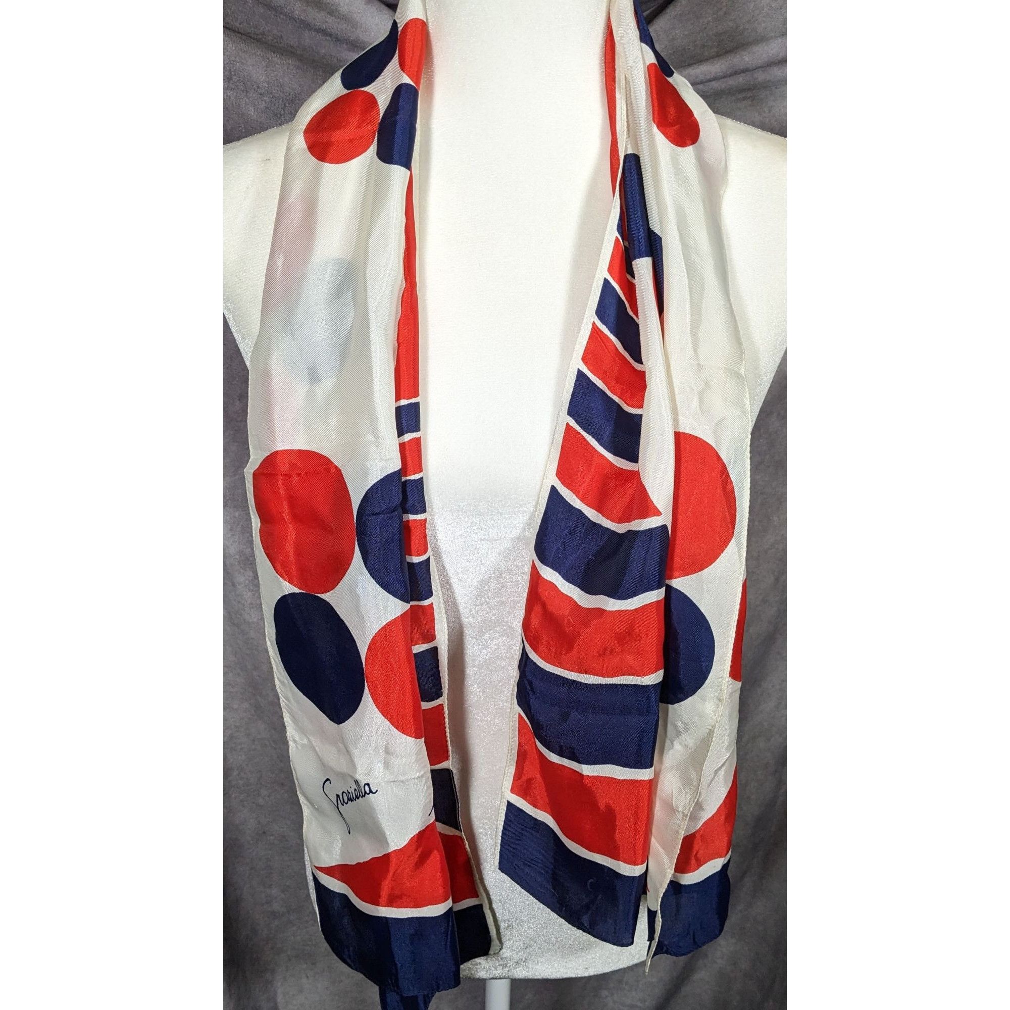 Other Vintage Graziella Red White And Blue Geometric Scarf Size ONE SIZE - 6 Thumbnail