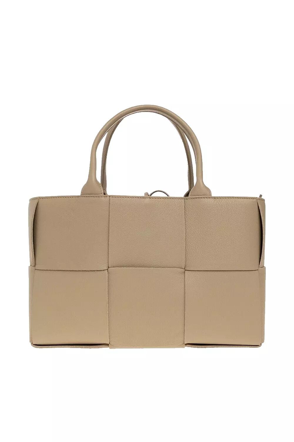 BOTTEGA VENETA Arco Small Taupe Intreccio Tote