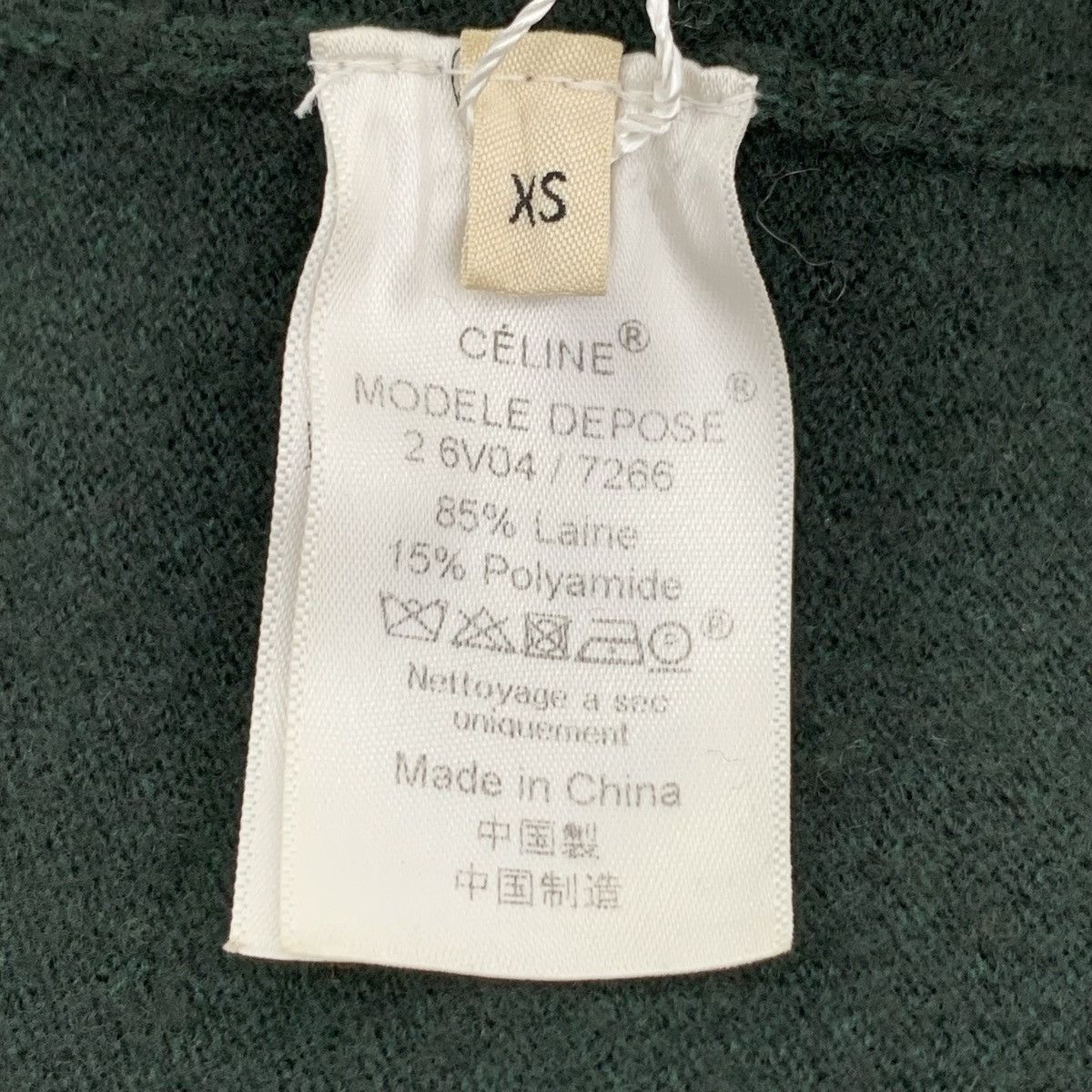 Celine Celine Dark Green Wool Long Sleeve Maxi Knit Dress K26WX Size XS / US 0-2 / IT 36-38 - 7 Thumbnail