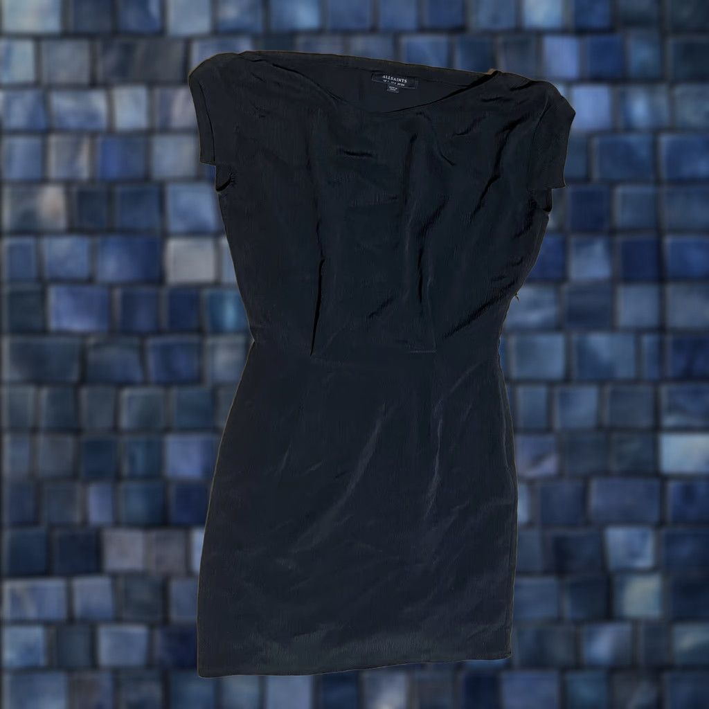 Allsaints AllSaints Woman’s Black Tonya Cap Sleeve Sheath Dress Size 2 Pleated Lined Size XS / US 0-2 / IT 36-38 - 1 Thumbnail