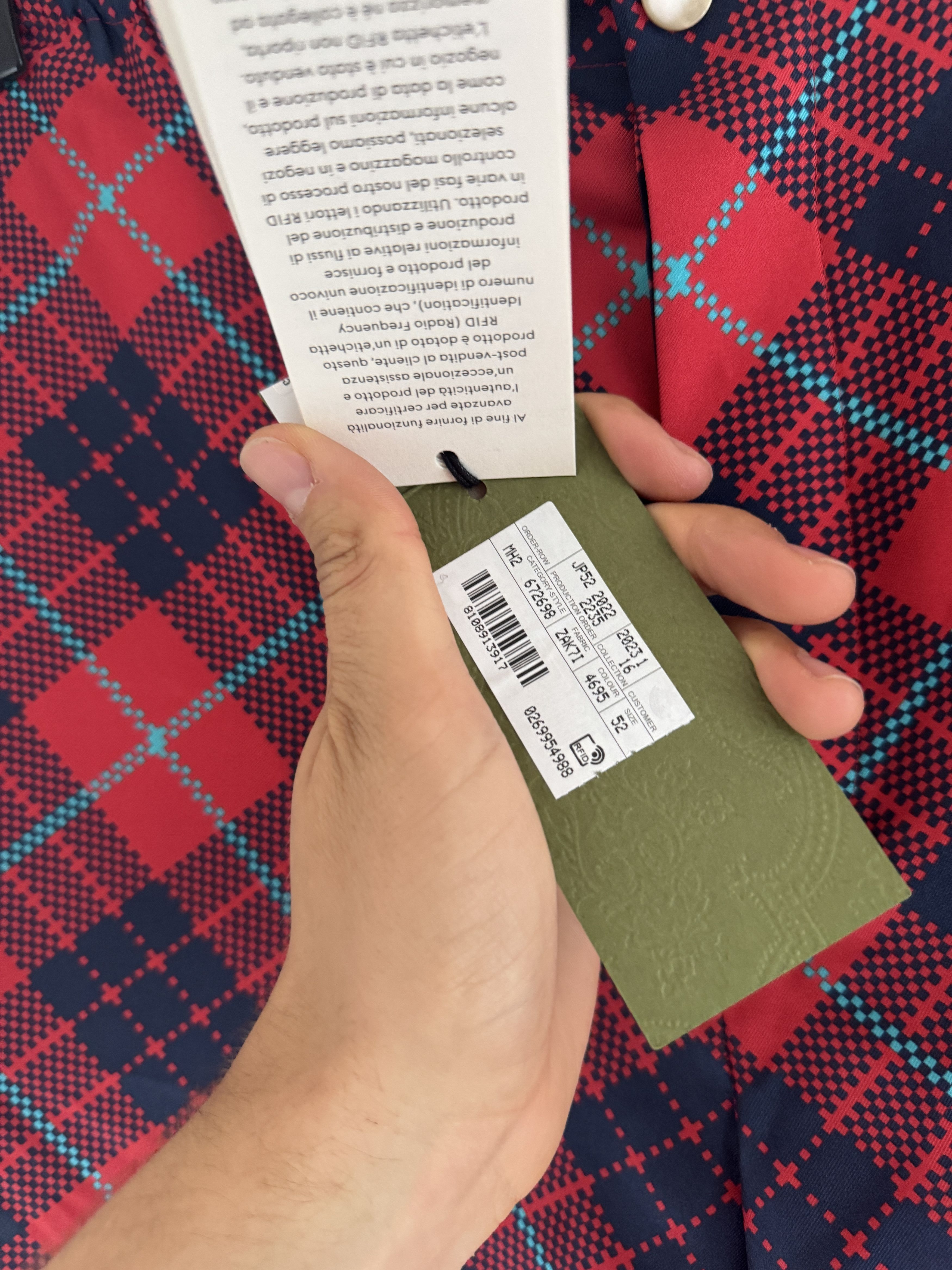 Gucci Checkered Silk Shorts with Blue Hem Size US 34 / EU 50 - 22 Thumbnail