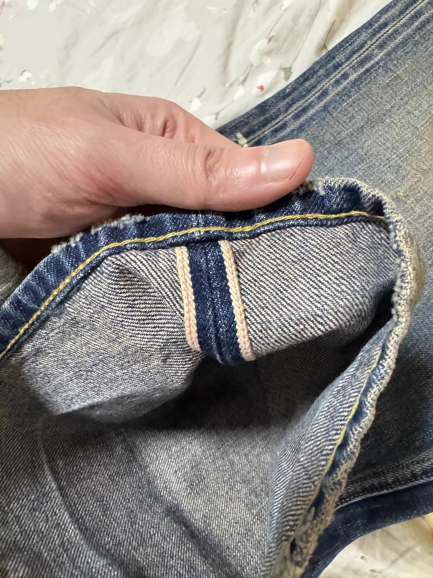 DENHAM Denham 24ss Jumbo Japan Wash Distressed Patched Blue S Jean Size US 30 / EU 46 - 9 Thumbnail