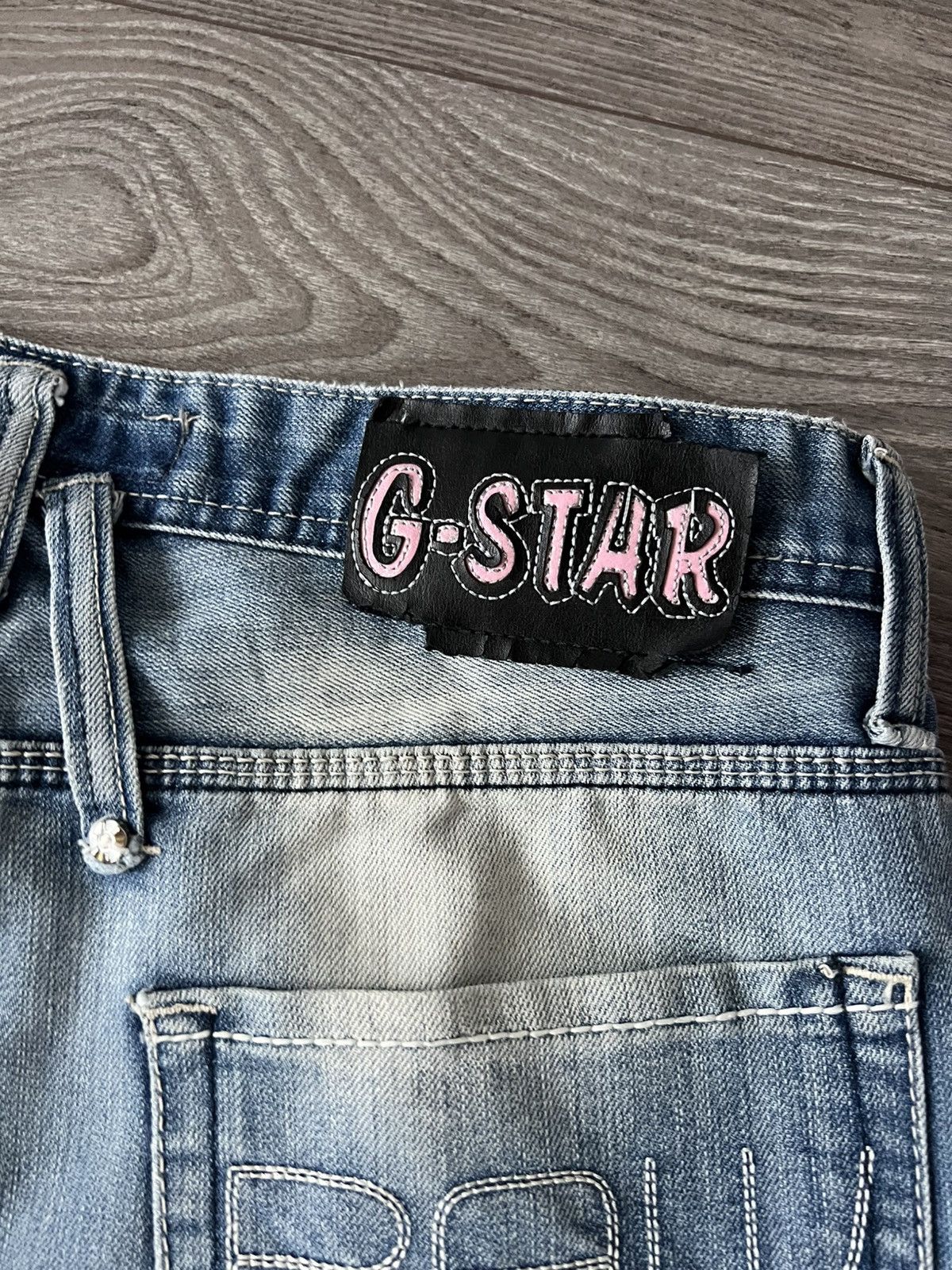 G-Star G Star Vintage Y2k Opium Distressed Denim Embroidered Jeans Size US 33 - 15 Thumbnail