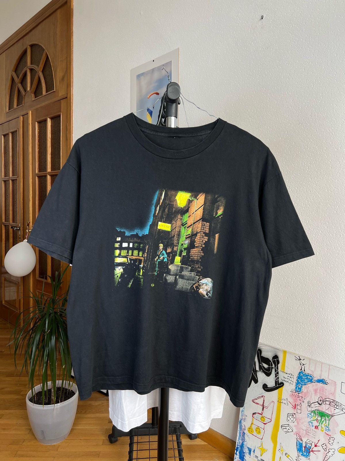 image of Band Tees x Rock T Shirt Vintage Original 1998 David Bowie Ziggy Stardust T Shirt in Black (Size XL