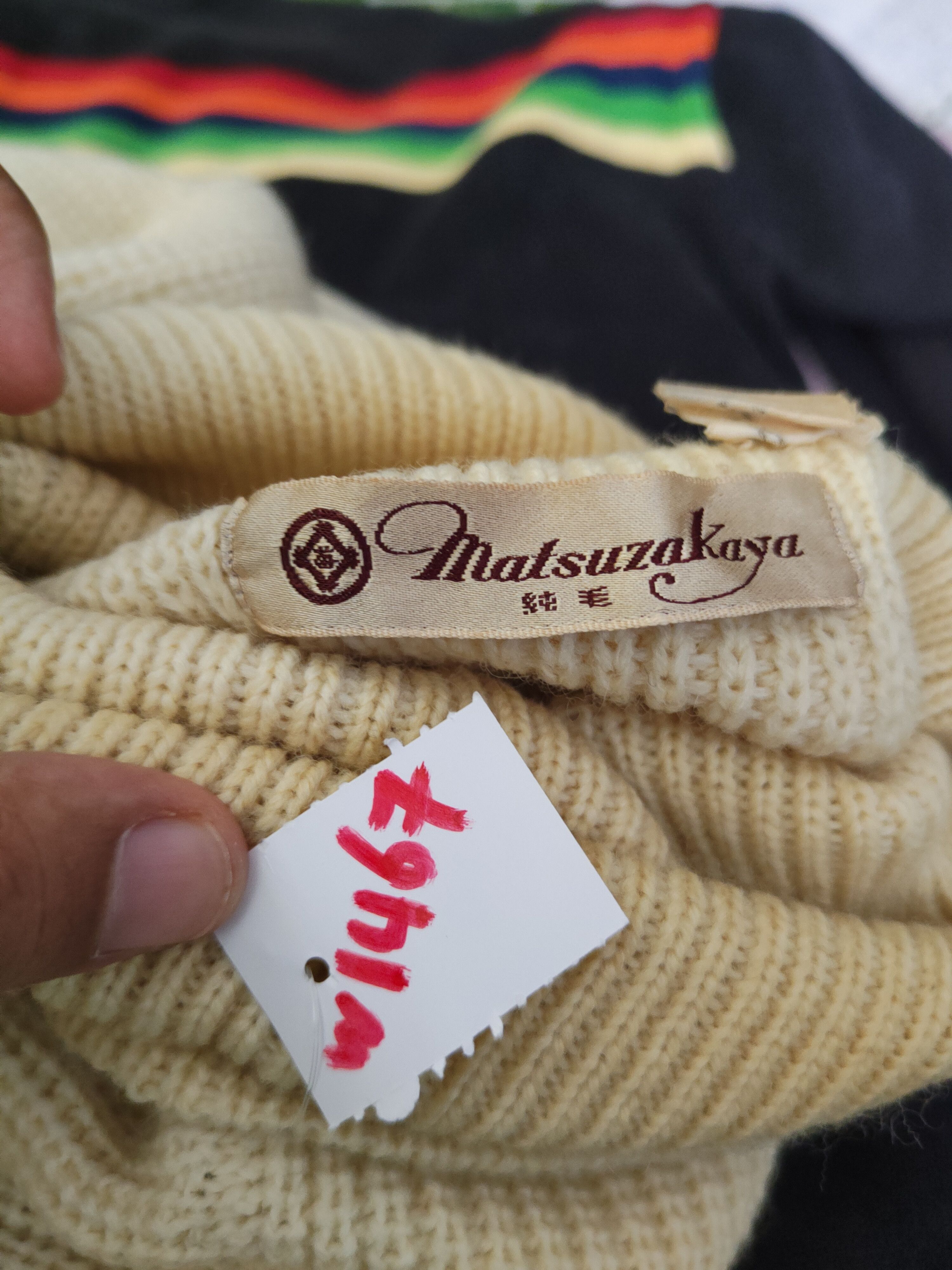 Homespun Knitwear × Japanese Brand × Vintage MatsuzaKaya japan vintage Cream Knitwear Sweatshirts#W1467 Size US S / EU 44-46 / 1 - 10 Thumbnail