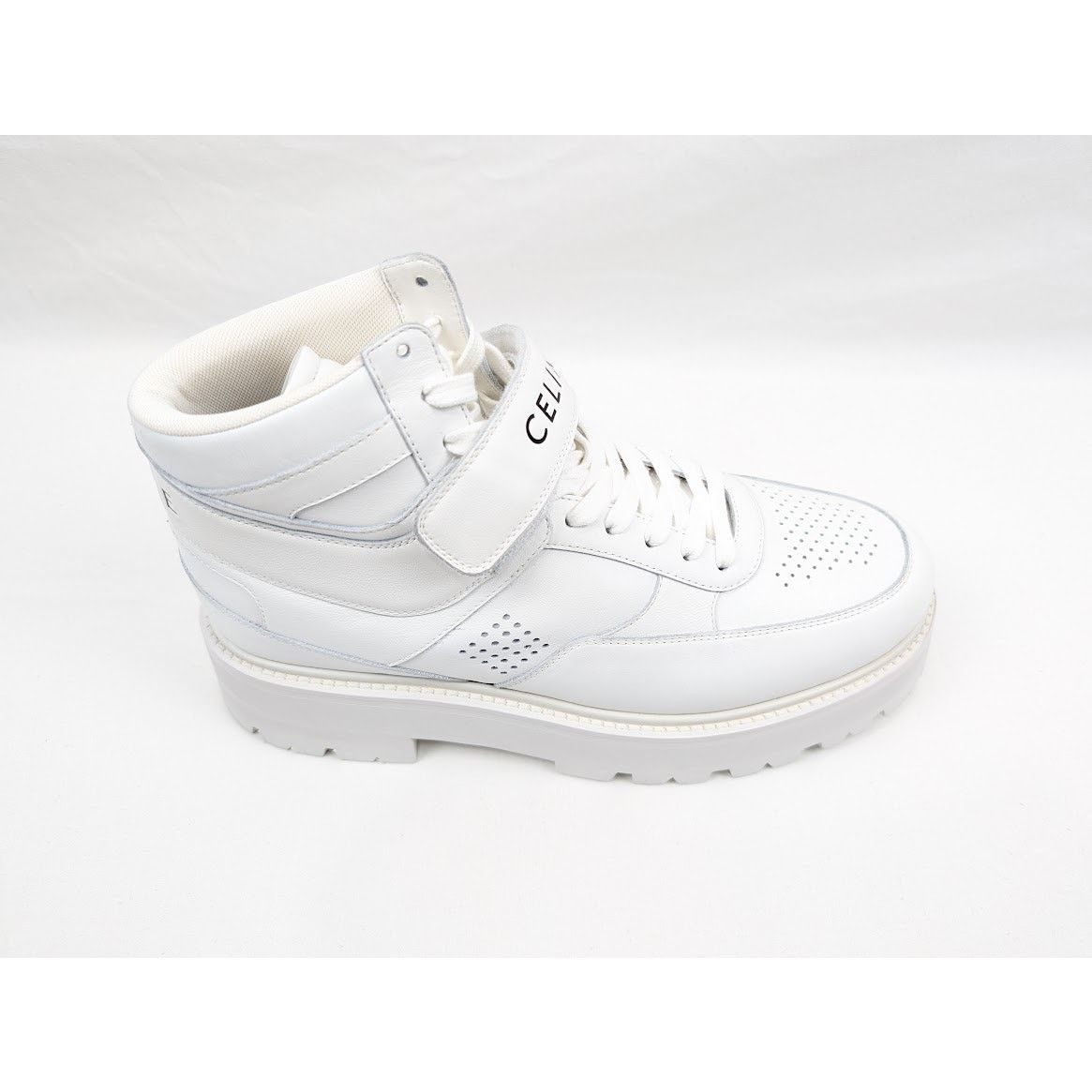 Celine o1rshd1 Calfskin High Sneaker W/ Scratch in Optic White Size US 11 / EU 44 - 3 Thumbnail