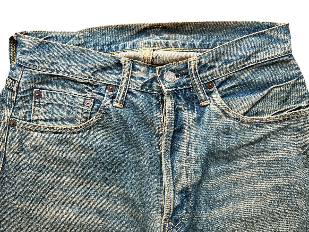 Vintage Vintage Sewing Chop Selvedge Distressed Mudwash Denim Jeans Size 29" - 7 Thumbnail