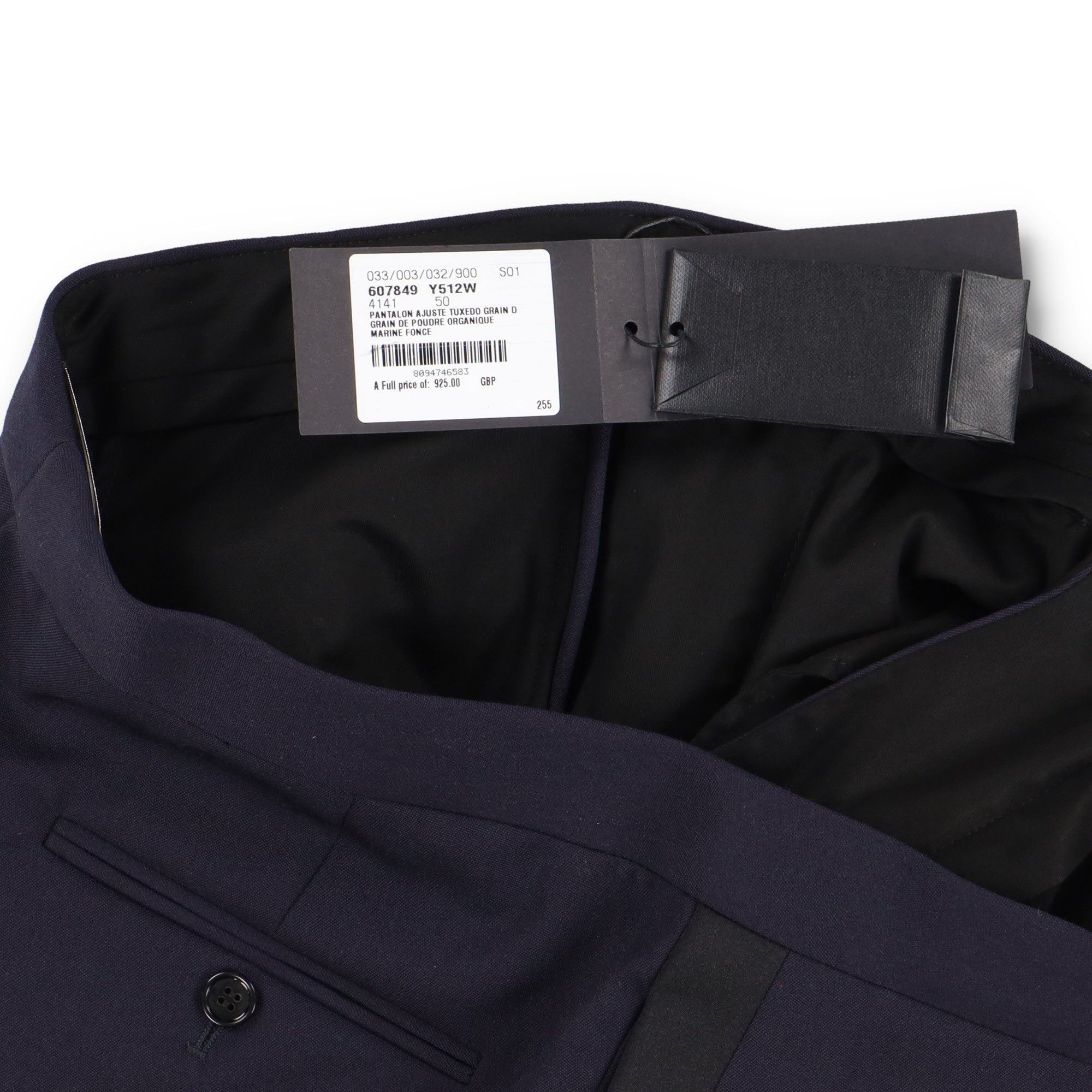 Saint Laurent Paris Navy Blue Satin Stripe Tailored Tuxedo Trousers Size US 34 / EU 50 - 3 Thumbnail