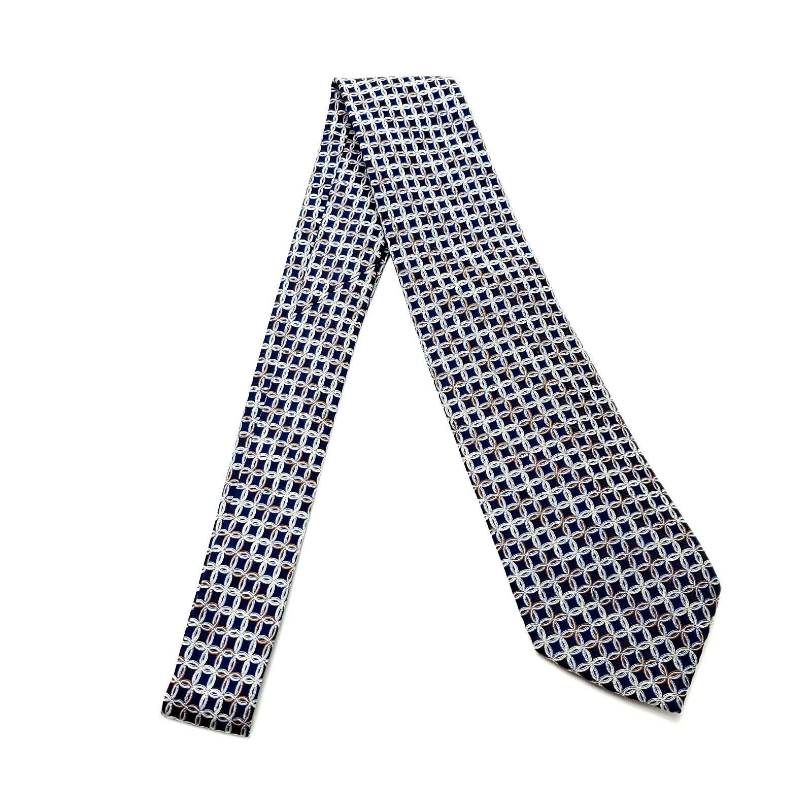 Vintage Forsyth Silk Tie Blue Woven Geometric Size ONE SIZE - 7 Thumbnail