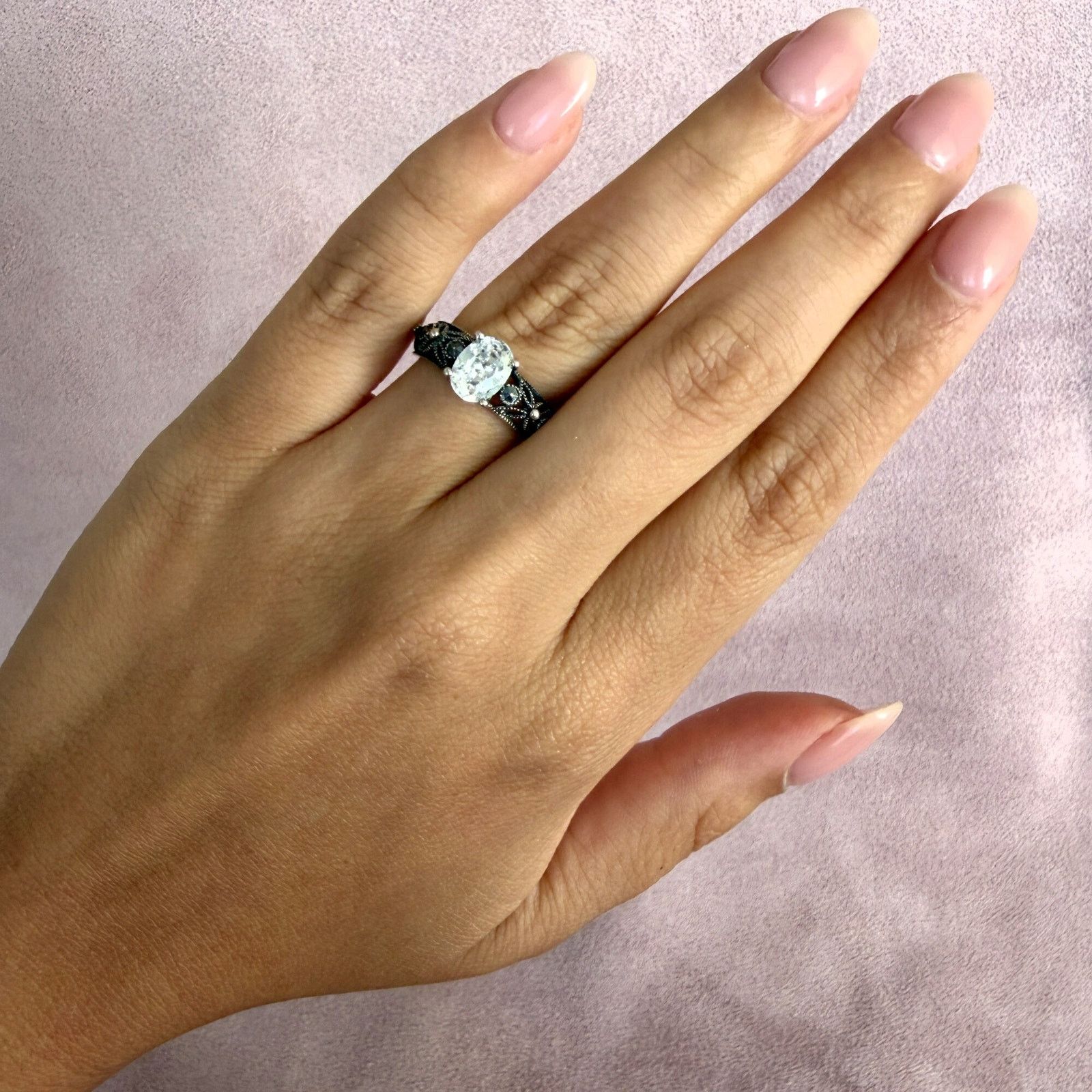 Sterling Silver sterling silver oval-cut cz ring size 6.5 Size ONE SIZE - 2 Thumbnail