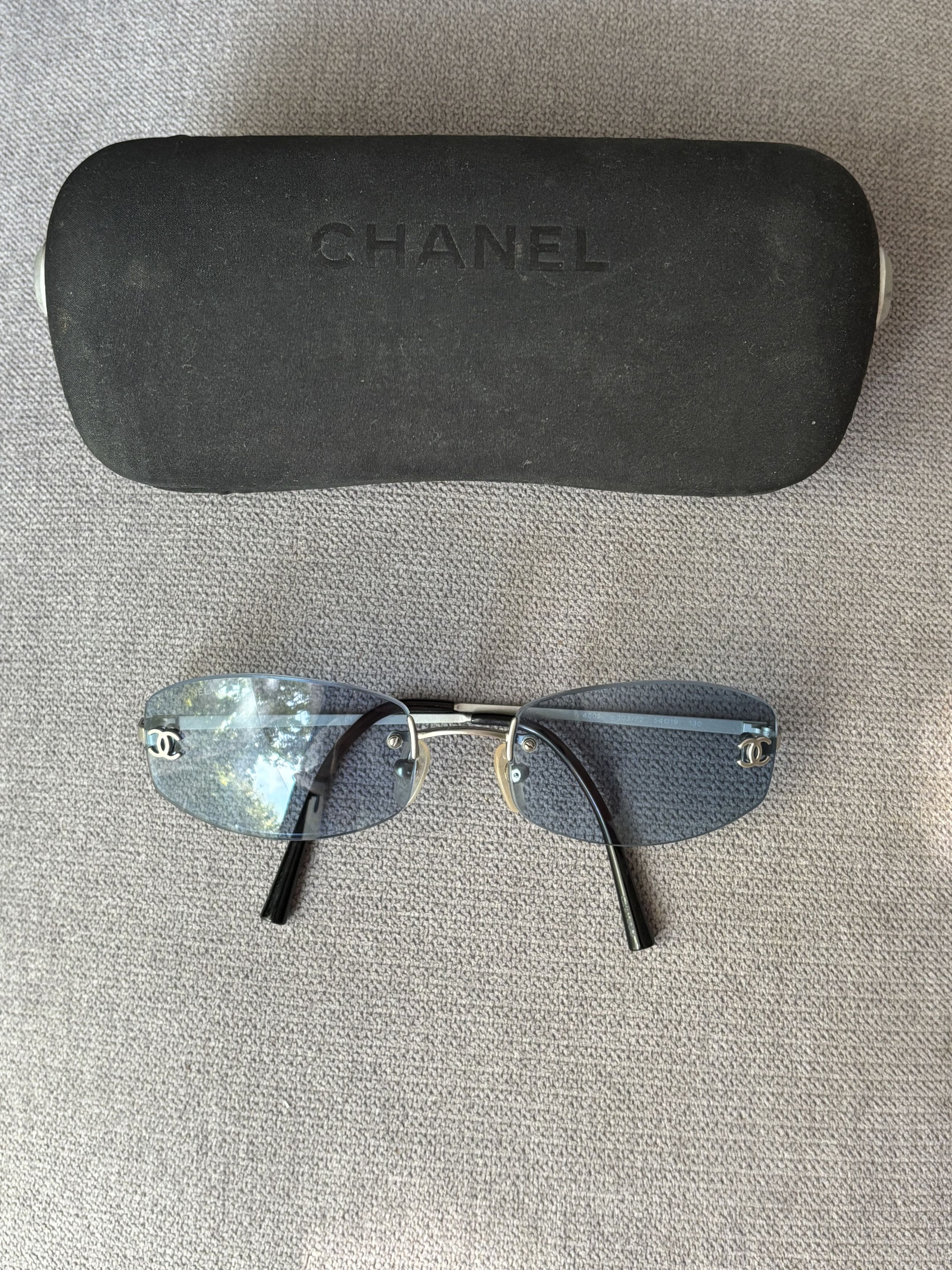 Chanel Chanel Chanel Vintage Blue Metal Round Sunglasses Metal