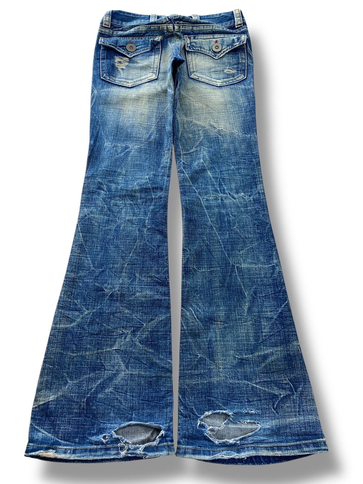 Japanese Brand Japanese Brand Honey Comb Distressed Style Boot Cut Leg Jean Size US 29 - 2 Thumbnail