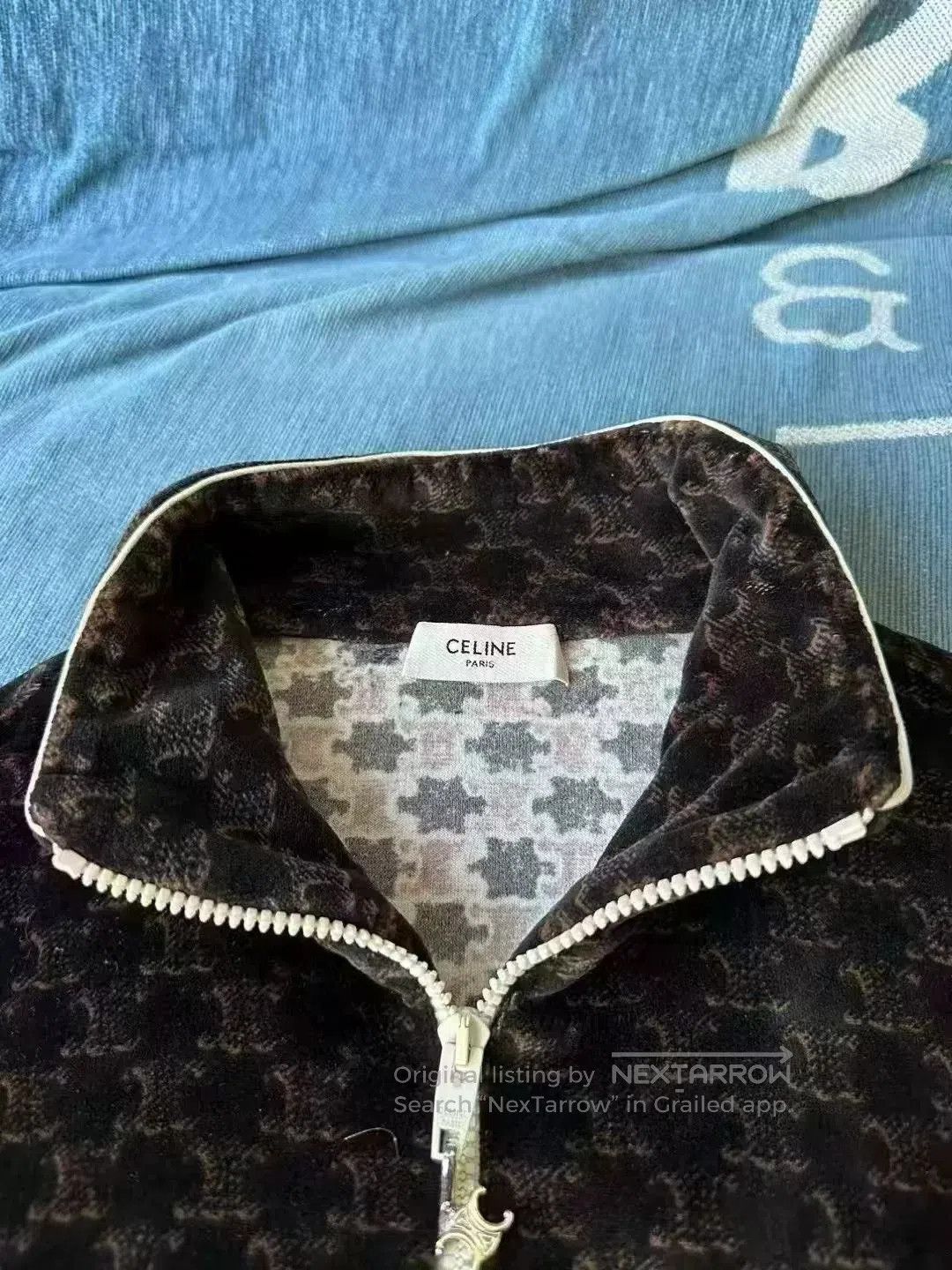 Celine celine velvet printed jacket size large. Size L / US 10 / IT 46 - 3 Thumbnail