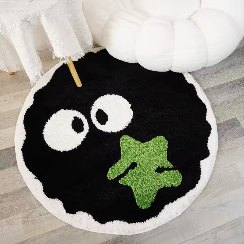 Designer Cartoon Black Briquettes Plush Shaggy Carpet Home Rug Size ONE SIZE - 1 Thumbnail