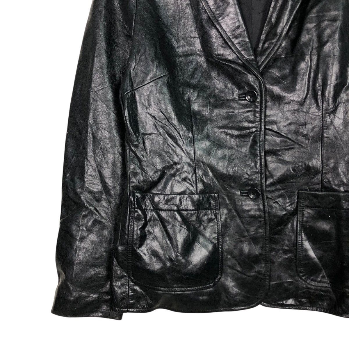 Japanese Brand 📌Rich Black Vintage Biker Leather Jacket Gap Issey Miyake Size US XS / EU 42 / 0 - 5 Thumbnail