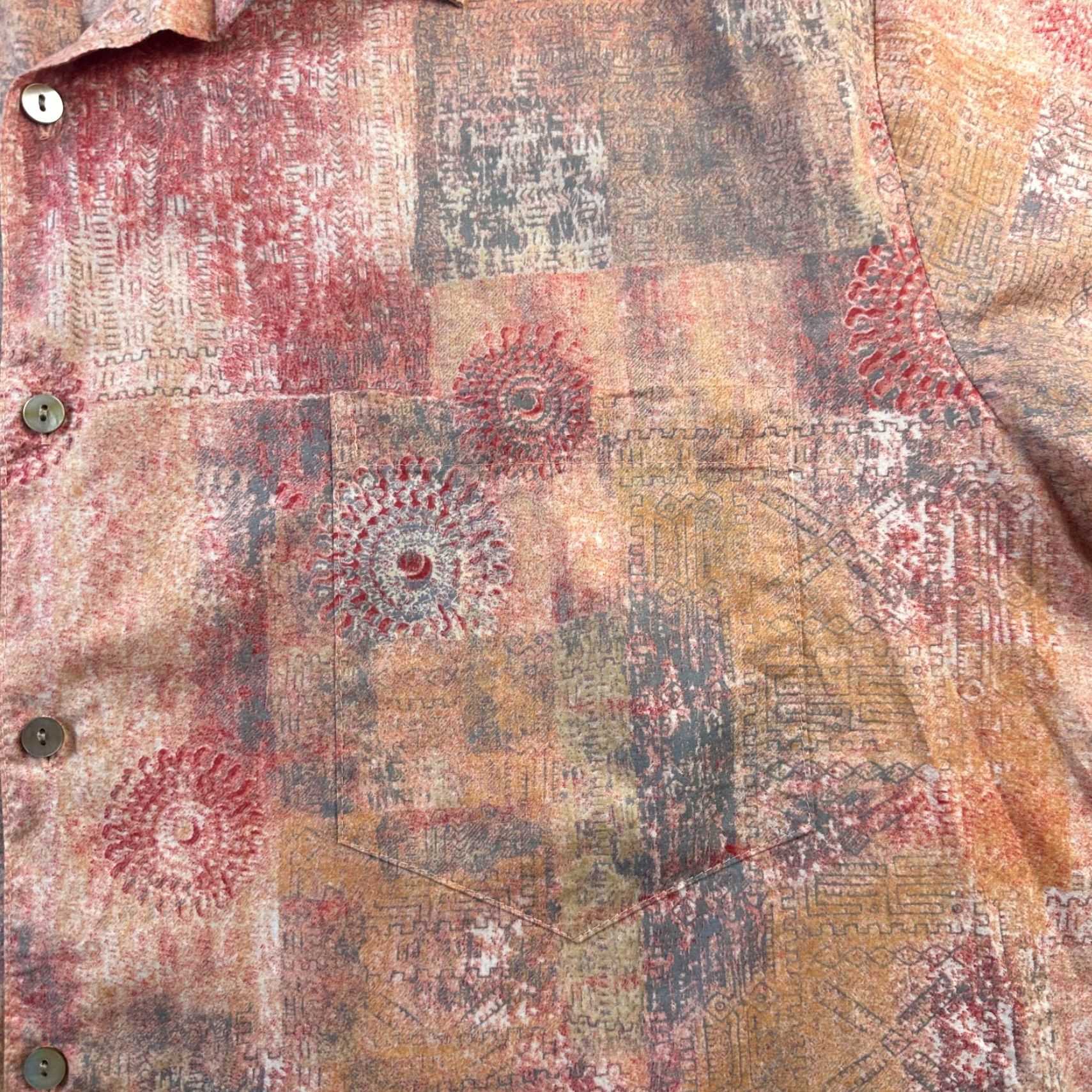 Tori Richard Tori Richard Shirt Mens Extra Large Orange Geometric Button Up Size US XL / EU 56 / 4 - 4 Thumbnail
