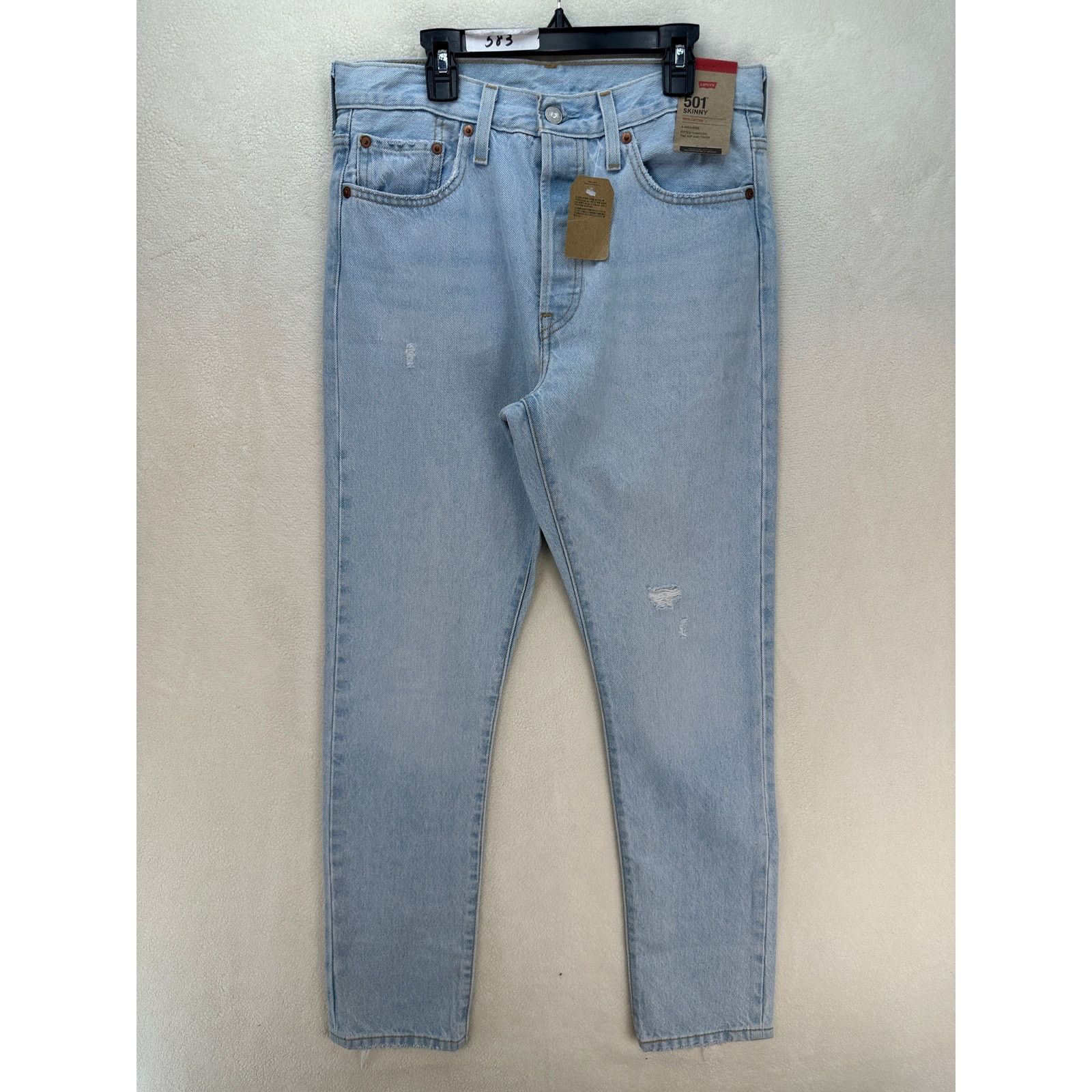 Levi's LEVI'S 501 SKINNY WOMEN'S 29X30 LIGHT WASH DENIM JEANS Size 29" - 1 Thumbnail