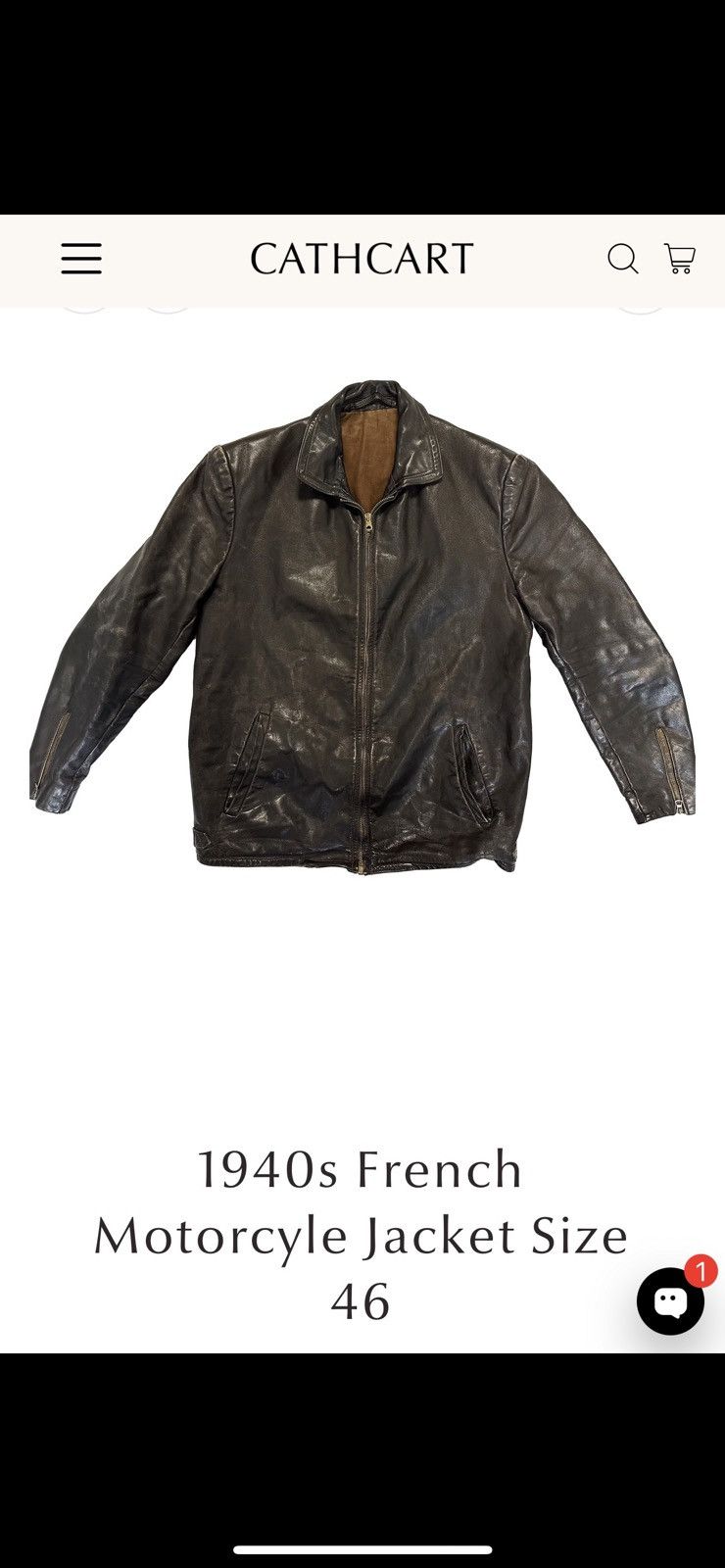 Vintage Cathcart London Archives Horsehide 1940s French Moto Jacket Size US XXL / EU 58 / 5 - 1 Thumbnail
