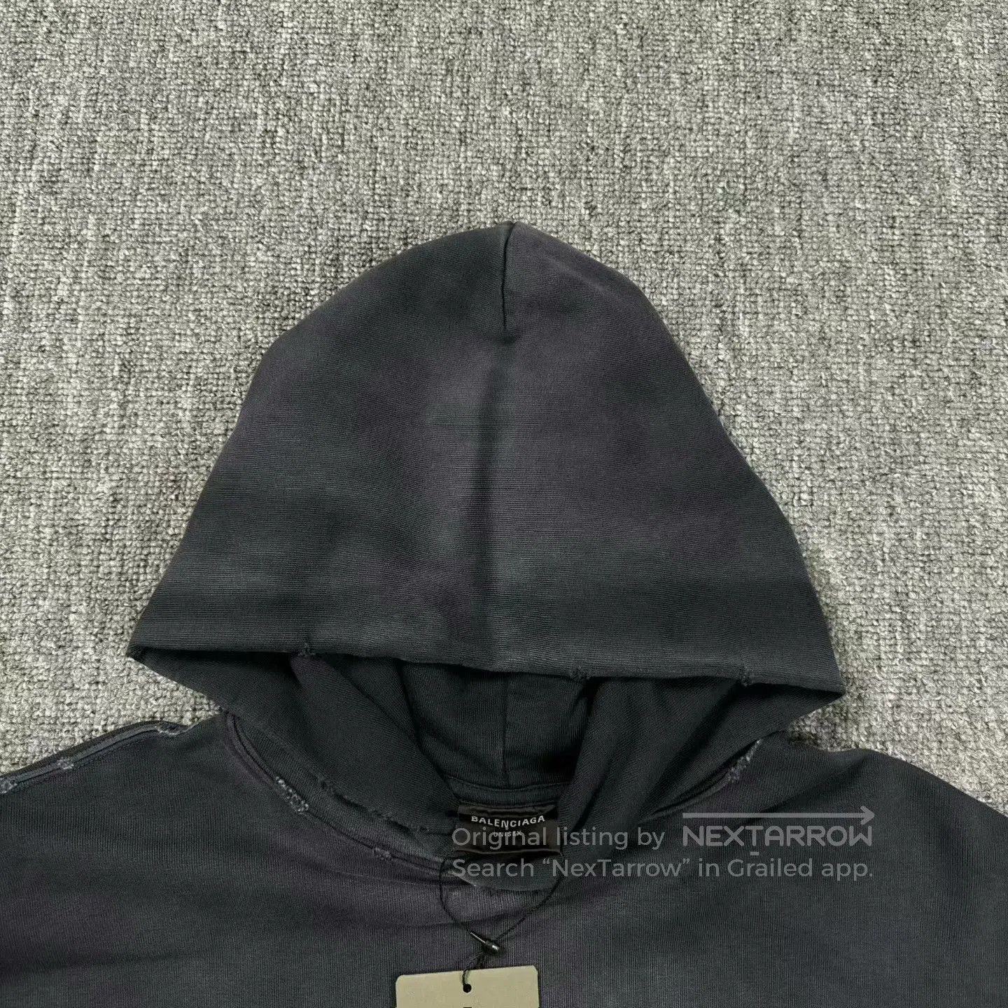 Balenciaga black hoodie with logo and tape design. Size US S / EU 44-46 / 1 - 2 Thumbnail