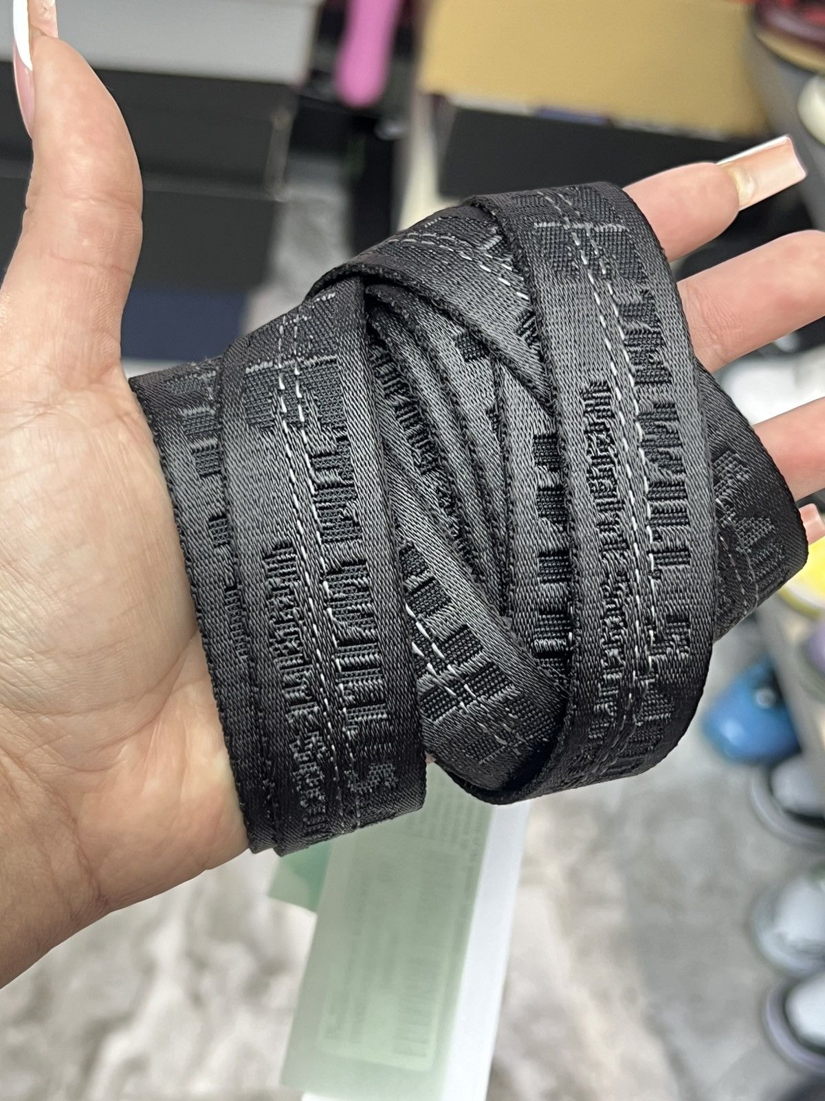 Off-White Off-White Black Skinny Belt Size ONE SIZE - 2 Thumbnail
