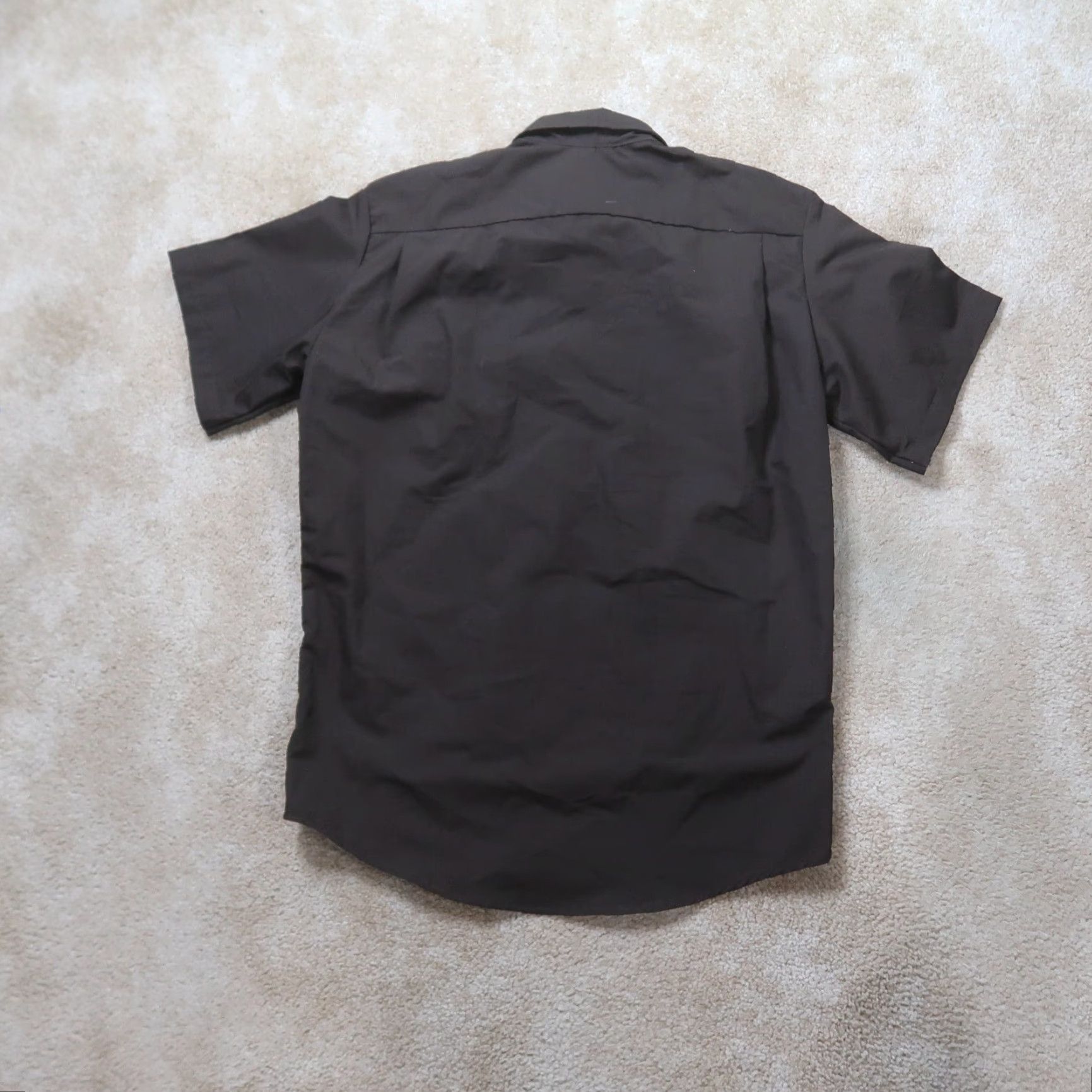 Vintage TRU-SPEC Dress Shirt Short Sleeve Brown Men's Medium New 1016003 Button-Up Breathable Lightweight Pockets Casual Business Workwear Regular Size 40R - 6 Thumbnail