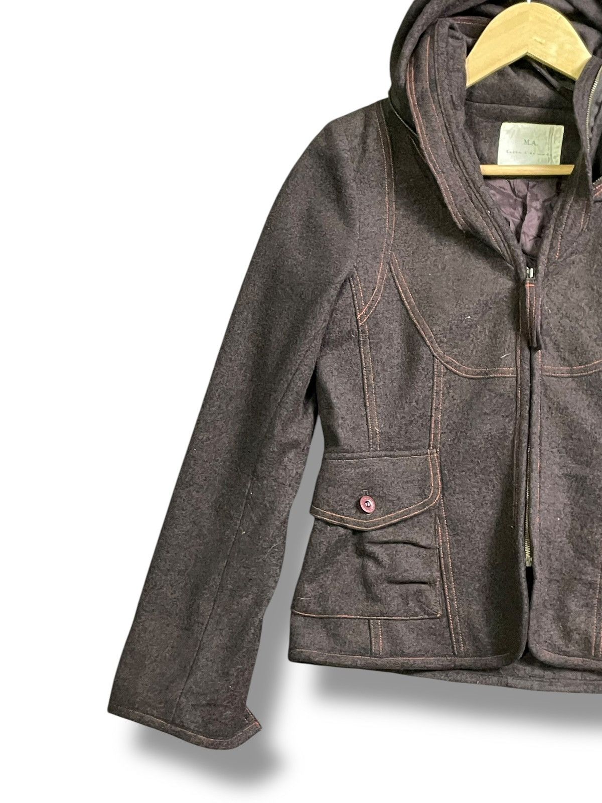 Japanese Brand × Vintage M.A x Japanese Brand Hooded Zipper Wool Jacket (38) Size US S / EU 44-46 / 1 - 3 Thumbnail