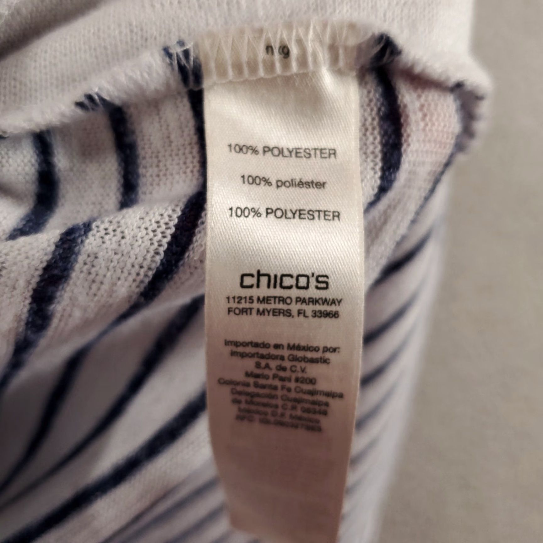 Vintage Chicos Top XL Womens White Black Striped Lightweight Knit Breathable Size XL / US 12-14 / IT 48-50 - 6 Thumbnail