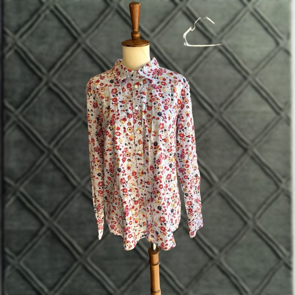 Talbots Talbots No Iron Shirt Long Sleeve Floral Size 14 Women Button-Up Multicolor Pattern Ladies Shirt Size XL / US 12-14 / IT 48-50 - 1 Thumbnail