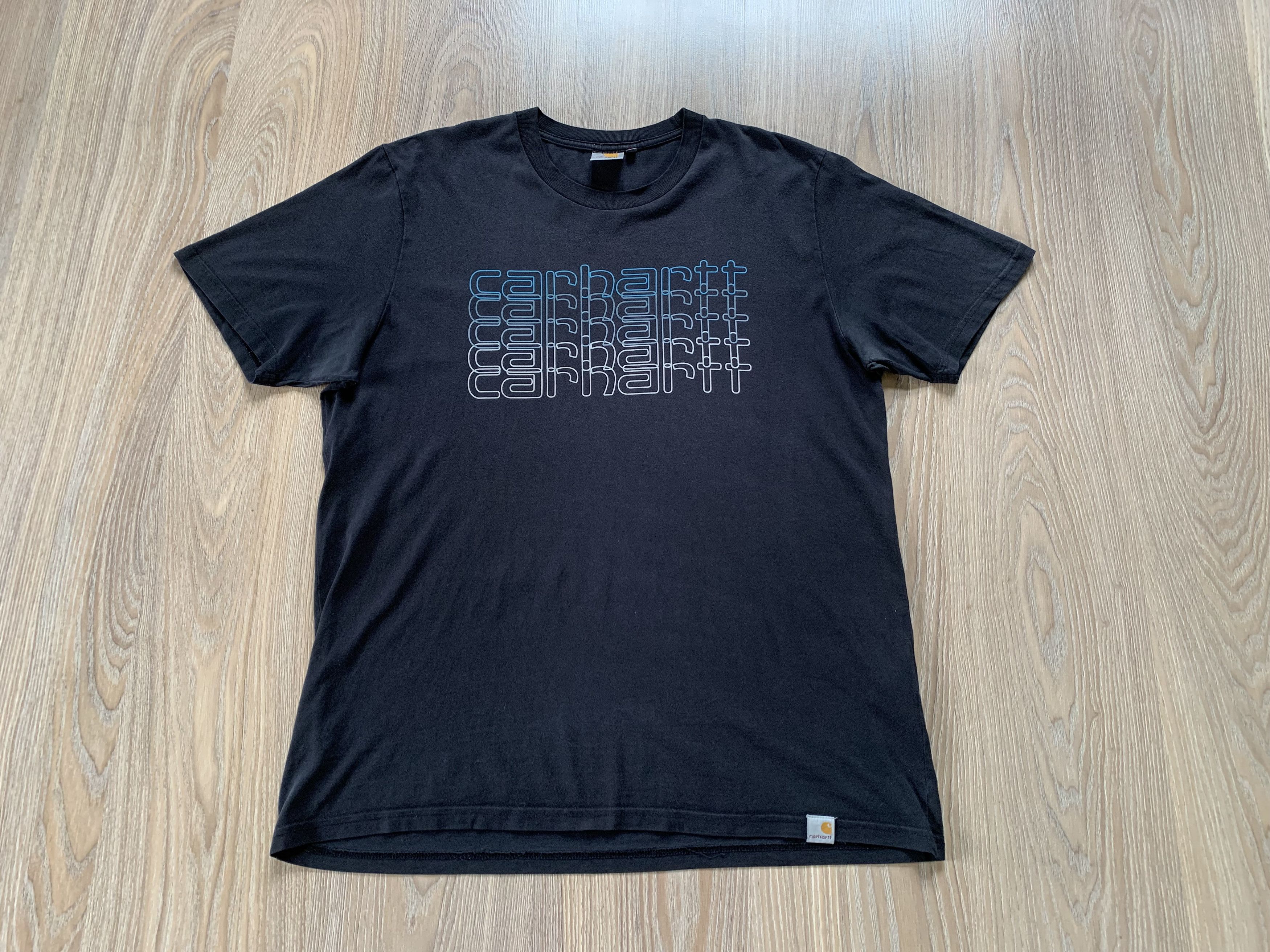 Carhartt × Vintage Vintage Carhartt Fade Script Multi Logo Cotton T-Shirt Size US XL / EU 56 / 4 - 2 Thumbnail