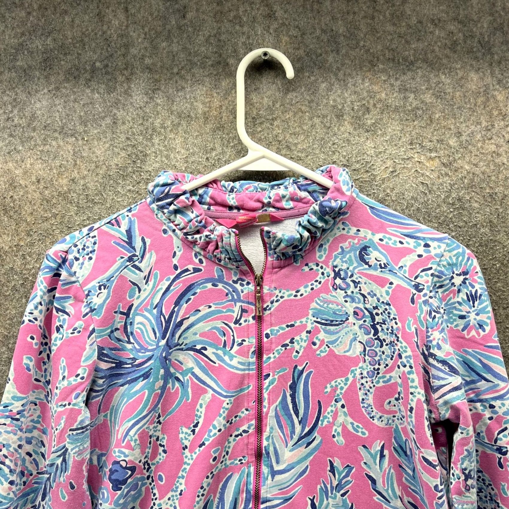 Lilly Pulitzer Lilly Pulitzer Dress Womens Small Pink Floral Mock Neck Zip Shift Long Sleeve Size S / US 4 / IT 40 - 5 Thumbnail