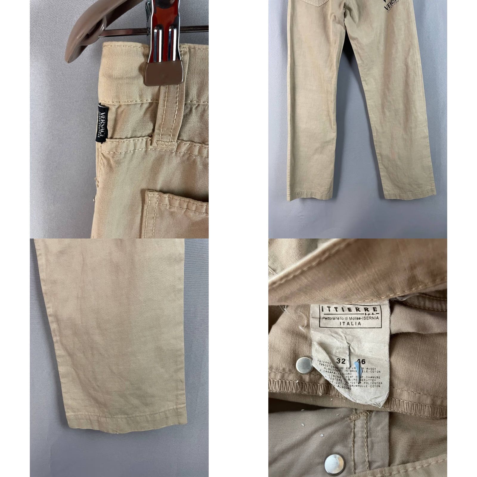 Versace Jeans Couture Versace Jeans Couture Jeans Beige 26" 31" Inseam 5-Pocket Regular Fit Womens L Cotton Denim Button Zip Straight Leg Belt Loop Fly Button Size 36" / US 14 / IT 50 - 8 Thumbnail