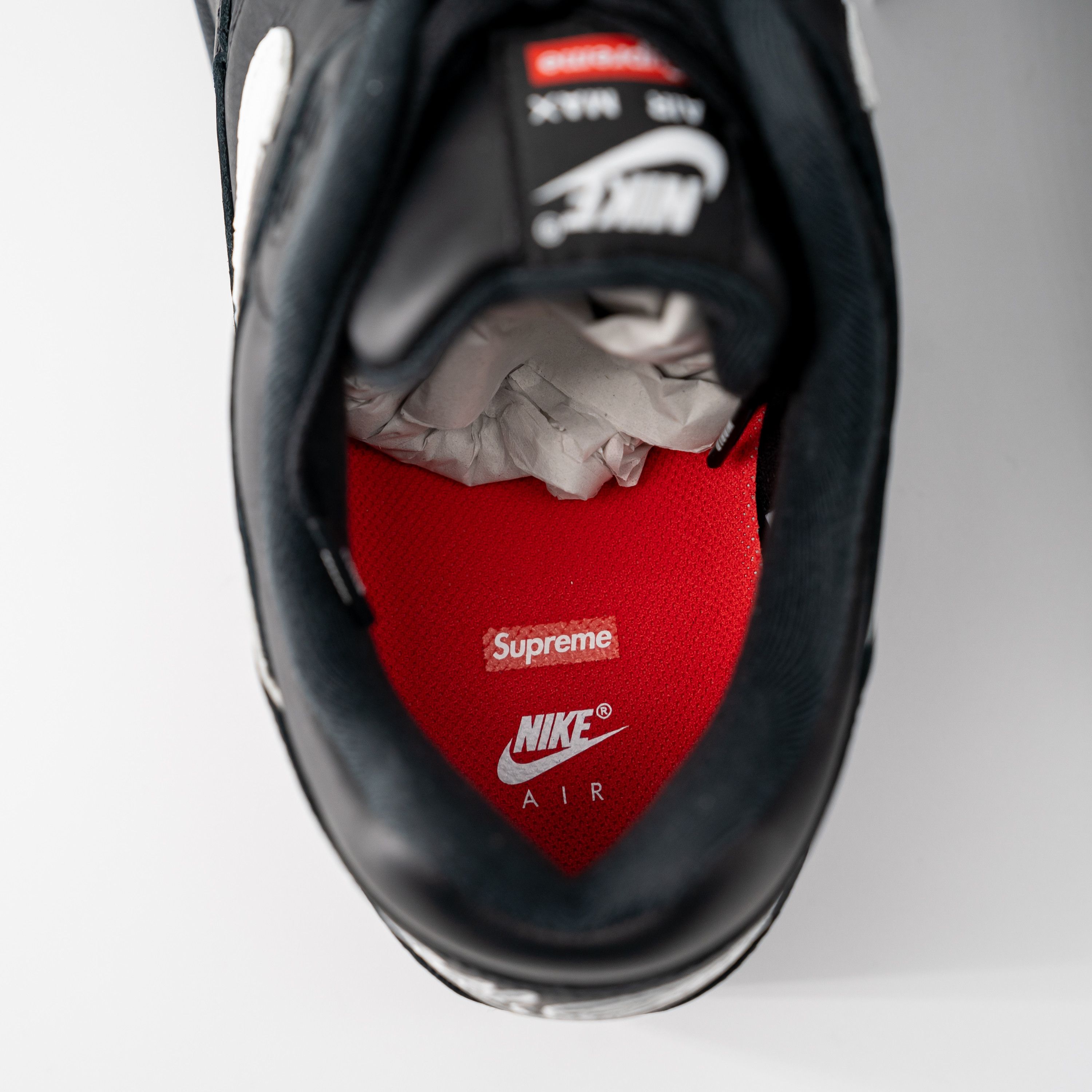 Nike 13 - Nike Supreme x Air Max 1 '87 SP Black White HF8813 001 Size US 13 / EU 46 - 12 Thumbnail