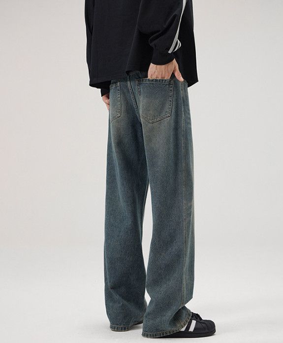 Vintage American retro distressed washed baggy straight leg jeans Size US 32 / EU 48 - 4 Thumbnail