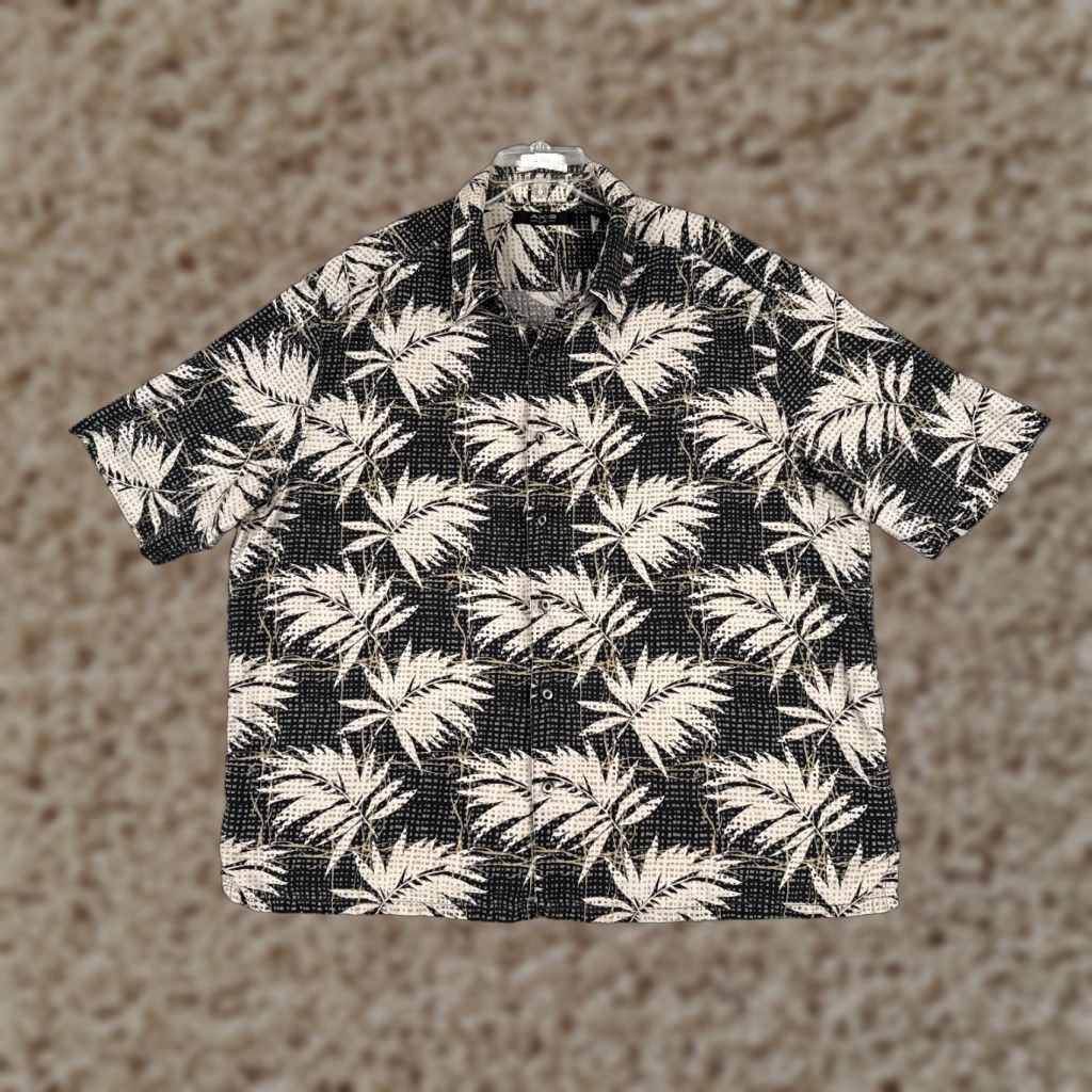 Vintage Axis LA Shirt Men 2XL Black Silk Floral Palm Leaf Hawaiian Aloha Beach Vacation Resort 100% Silk Button-Up Size US XXL / EU 58 / 5 - 1 Thumbnail