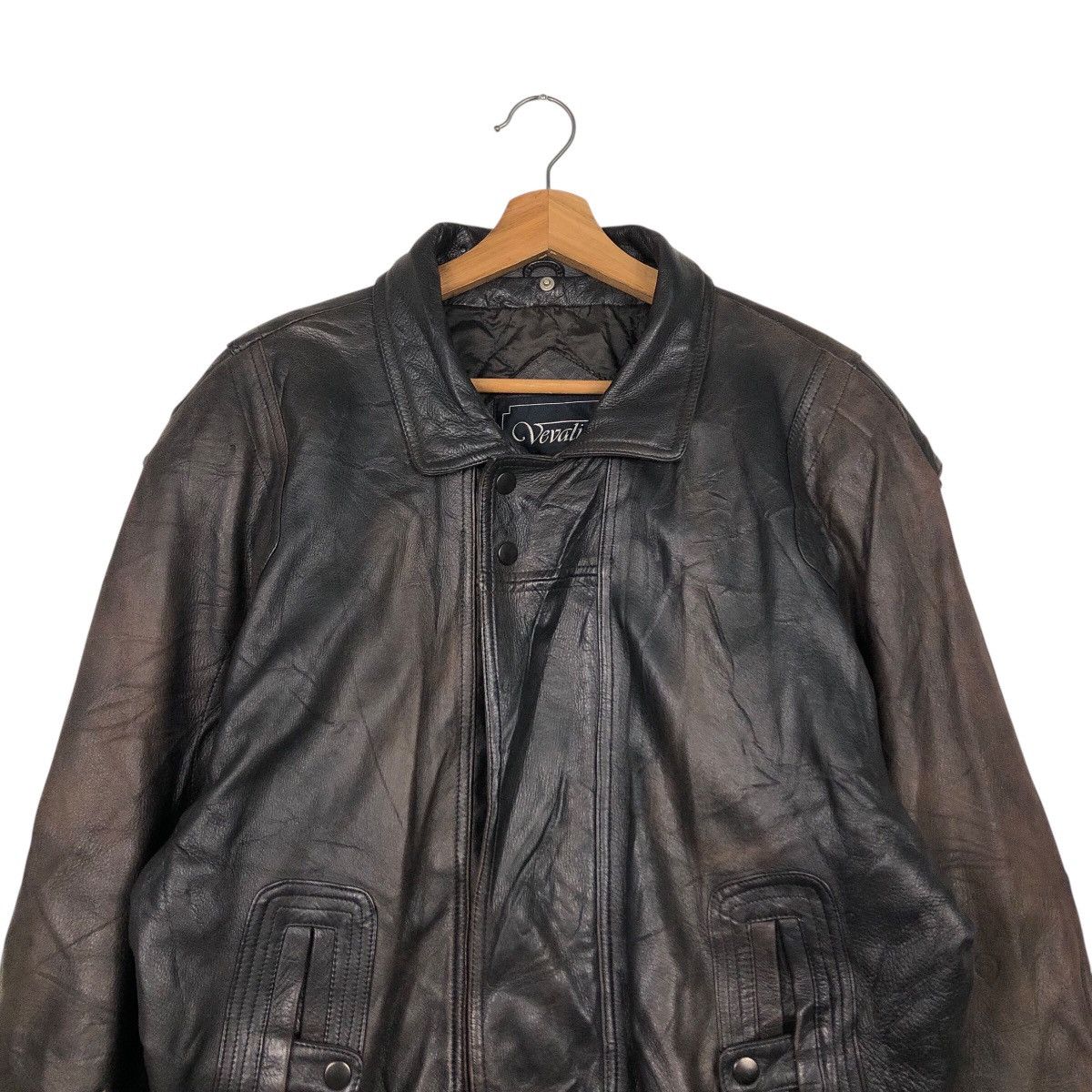 Vintage 📌Vintage Biker Leather Jacket Vivalini Aero Leather Design Size US L / EU 52-54 / 3 - 4 Thumbnail