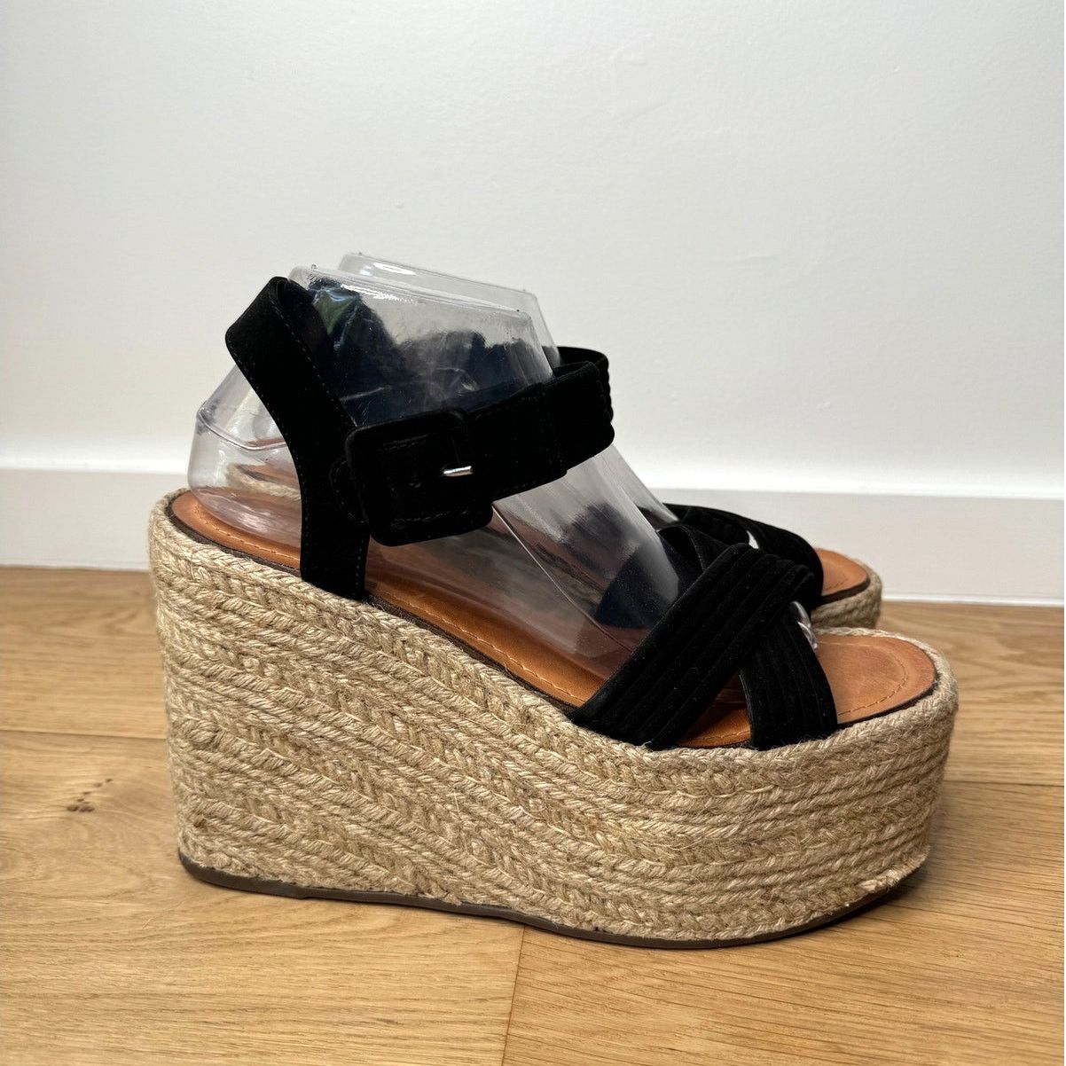 SCHUTZ NEW Schutz Blisse Nubuck Black Chunky Platform Sandal Size US 9.5 / IT 39.5 - 3 Thumbnail