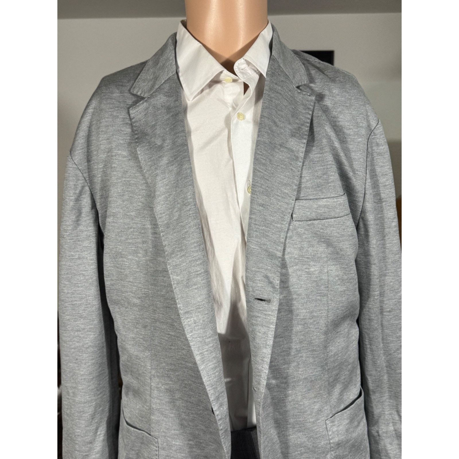 Brunello Cucinelli Brunello Cucinelli Knit stretch Blazer Cotton Silk Gray 46R Size 46R - 6 Thumbnail