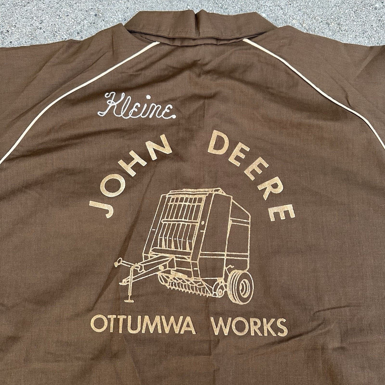 Unsound Rags × Vintage Vintage 70s 80s King Louie John Deere Brown Bowling Shirt Size US XL / EU 56 / 4 - 1 Thumbnail
