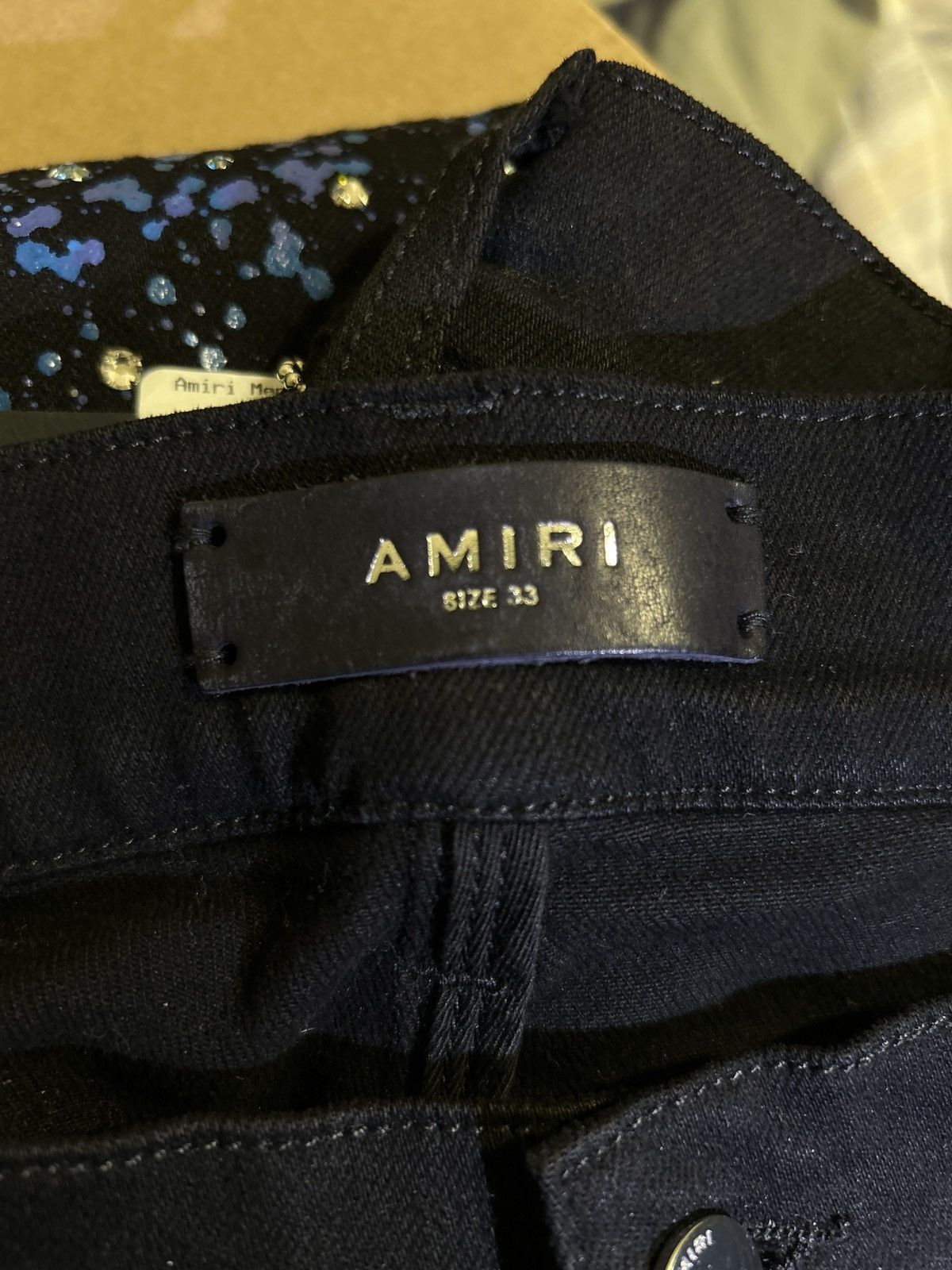 Amiri AMIRI crystal painter Jean black Size US 33 - 1 Thumbnail