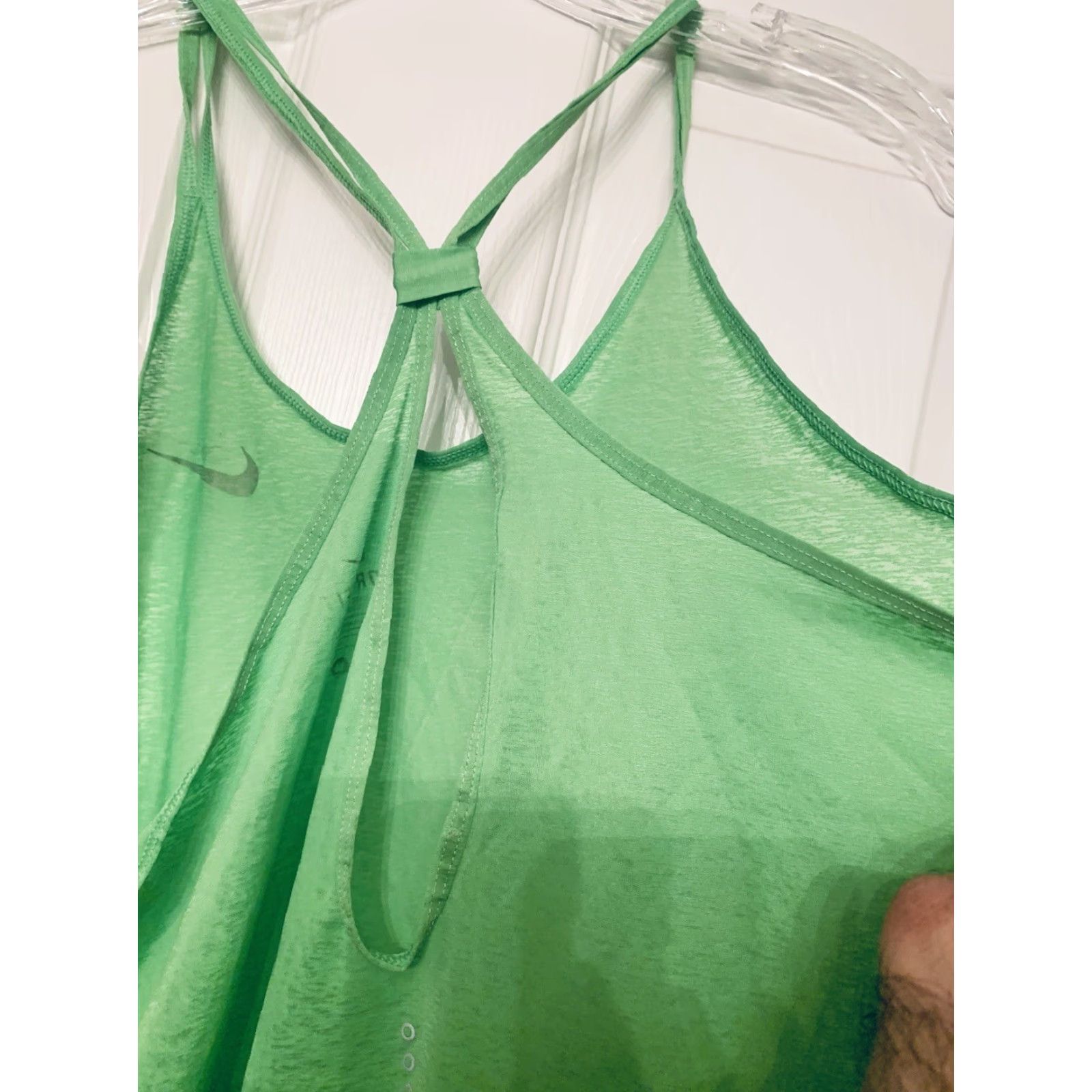 Nike Nike Dri-Fit Women's Racer Strappy Breeze Lightweight Tank Green M Shirt Women Sleeveless Activewear Size ONE SIZE - 8 Thumbnail
