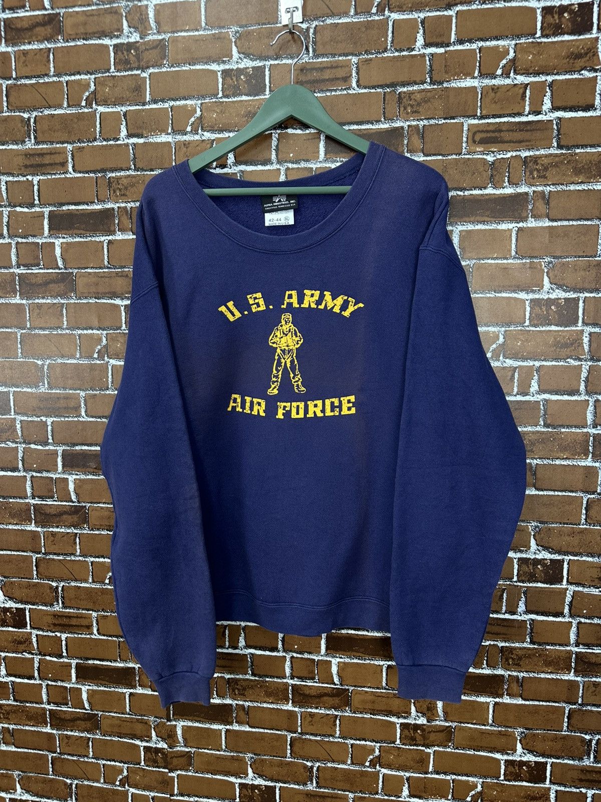Alpha Industries Vtg Alpha Industries US Army Airforce Faded Sweatshirt Z400 Size US XL / EU 56 / 4 - 2 Thumbnail