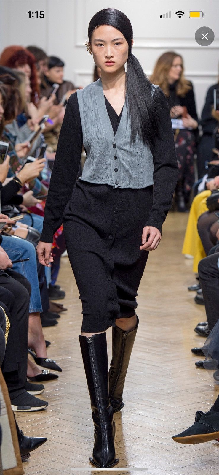 image of J W Anderson NWT - Jw Anderson Fw17 Ready To Wear Runway Cardigan Dress in Black, Women's (Size Med
